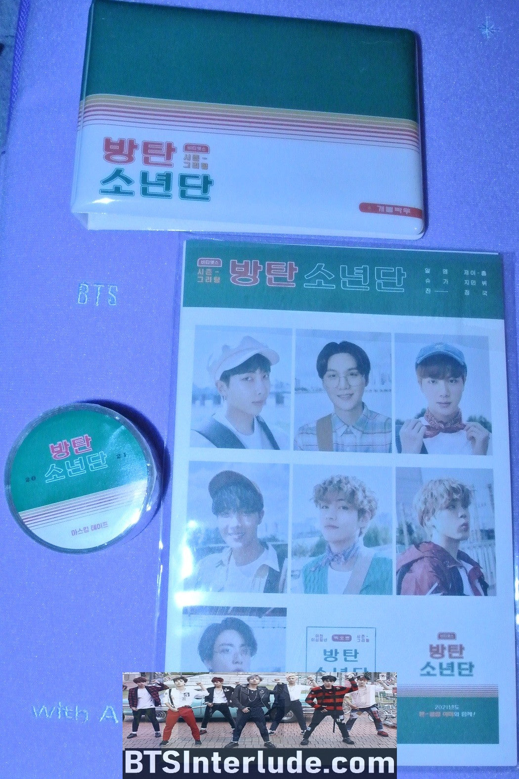 BTS PACKAGE SEASONS GREETINGS 2021 PHOTO ALBUM MASKING TAPE STICKERS JUNGKOOK V JIMIN RM J-HOPE SUGA JIN OFFICIAL MERCHANDISE