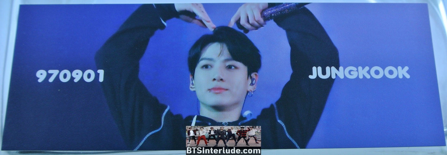 BTS BOOKMARK JEON JUNGKOOK 전정국 PTD PERMISSION TO DANCE 2022 ENDING FANSITE MINI SLOGAN BANNER 2 SIDED LIMITED EDITION