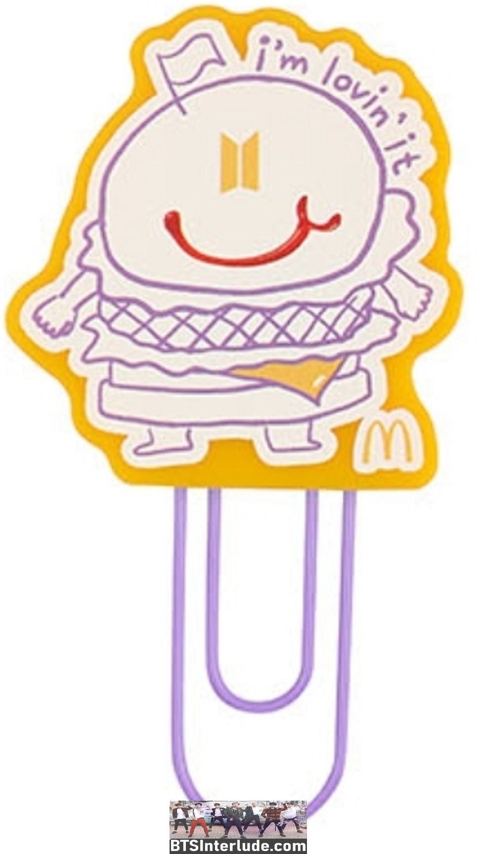 BTS BOOKMARK JEON JUNGKOOK JK 전정국 MC DONALDS BOOK MARK MCDONALDS ART DRAWING PURPLE NEW OFFICIAL MERCHANDISE