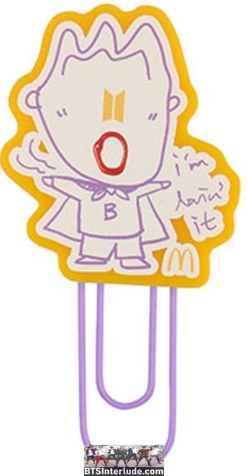 BTS BOOKMARK RM KIM NAMJOON 김남준 MCDONALDS BOOK MARK MC DONALDS ART DRAWING PURPLE NEW OFFICIAL MERCHANDISE