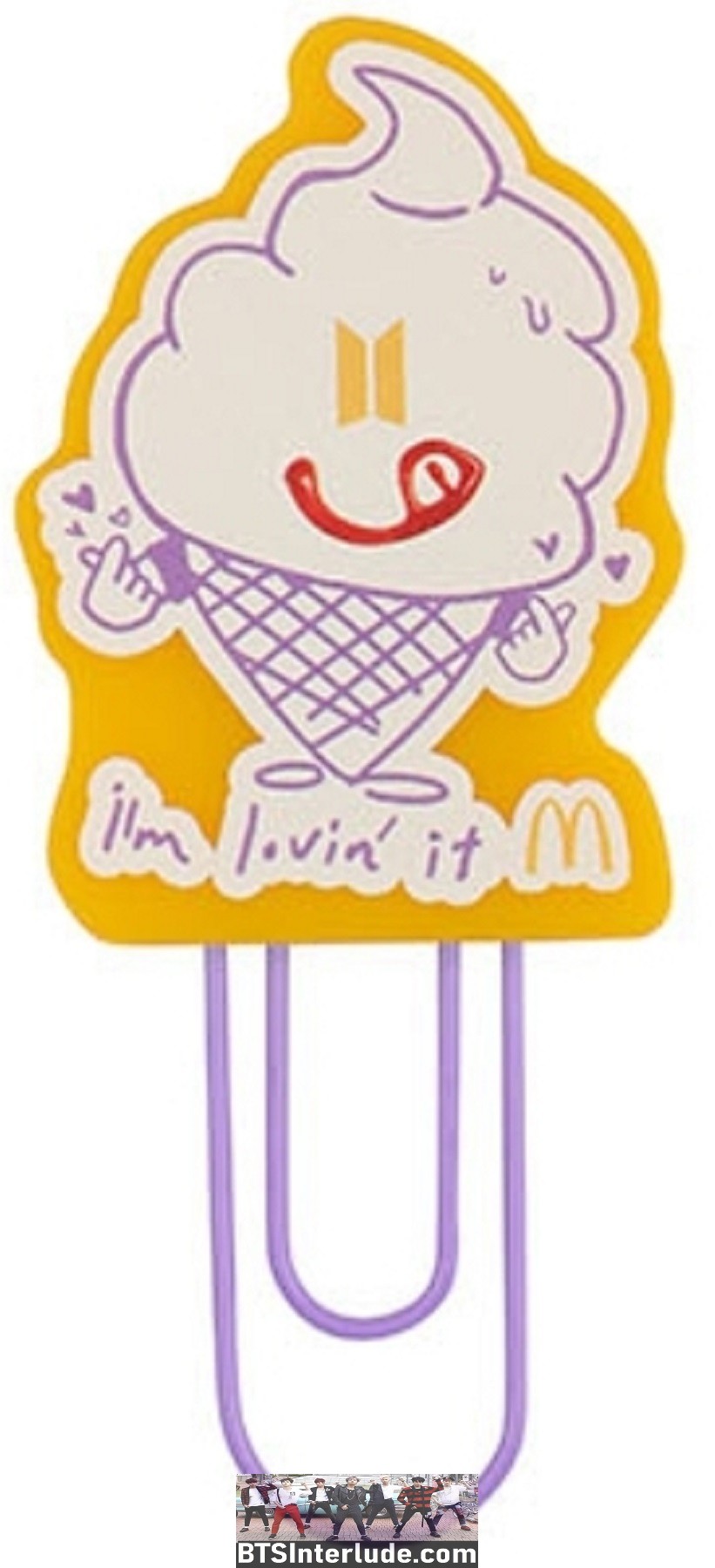 BTS BOOKMARK SUGA MIN YOONGI YOON-GI MC DONALDS BOOK MARK MCDONALDS ART DRAWING PURPLE NEW OFFICIAL MERCHANDISE