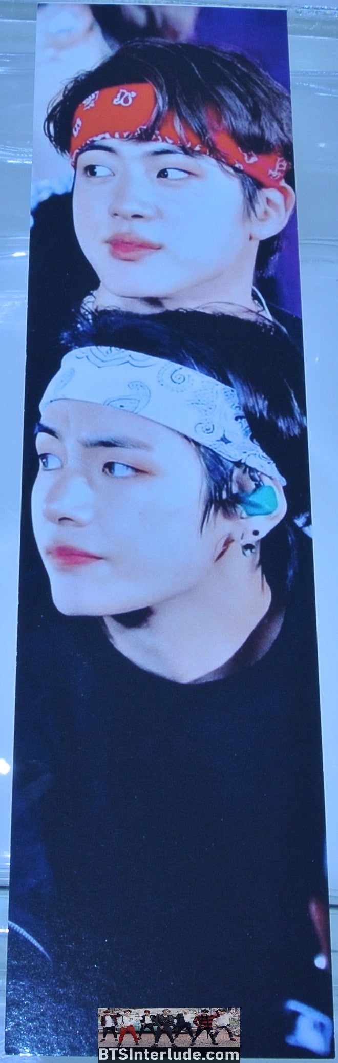 BTS BOOKMARK SUB-UNIT V KIM TAEHYUNG JIN KIM SEOKJIN BOOKMARK BANDANAS FANSITE MINI SLOGAN