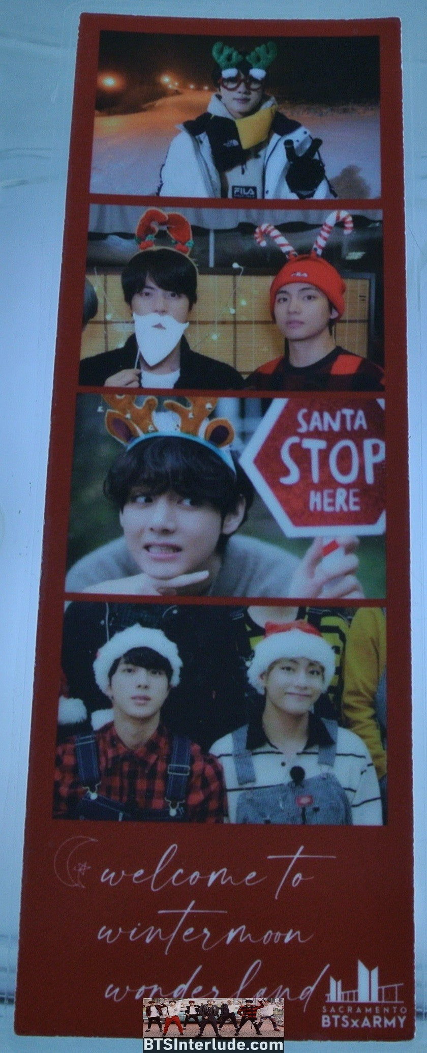 BTS BOOKMARK SUB-UNIT V KIM TAEHYUNG JIN KIM SEOKJIN BOOKMARK CHRISTMAS FANSITE MINI SLOGAN