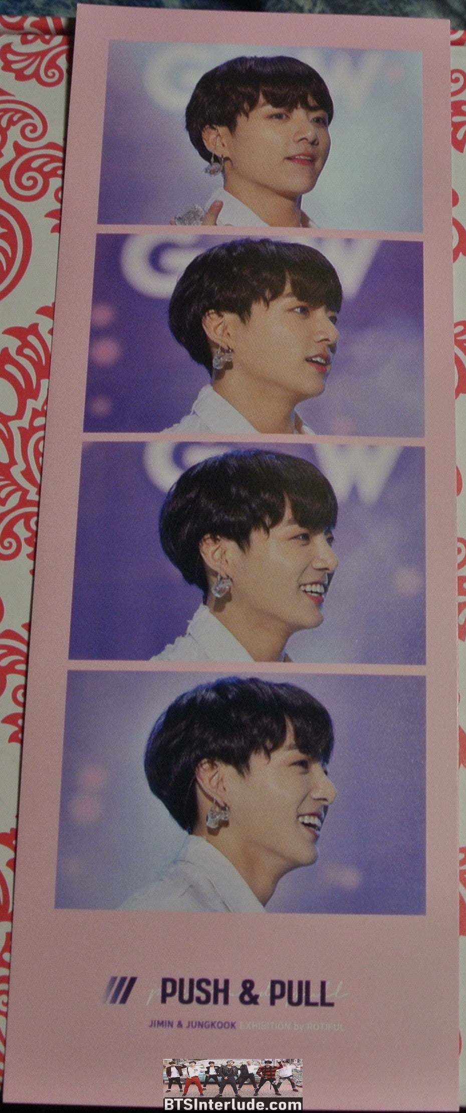 BTS BOOKMARK JEON JUNGKOOK PARK JIMIN 2 SIDED FILM STRIP PINK ROTIFUL FANSITE MINI SLOGAN LIMITED EDITION