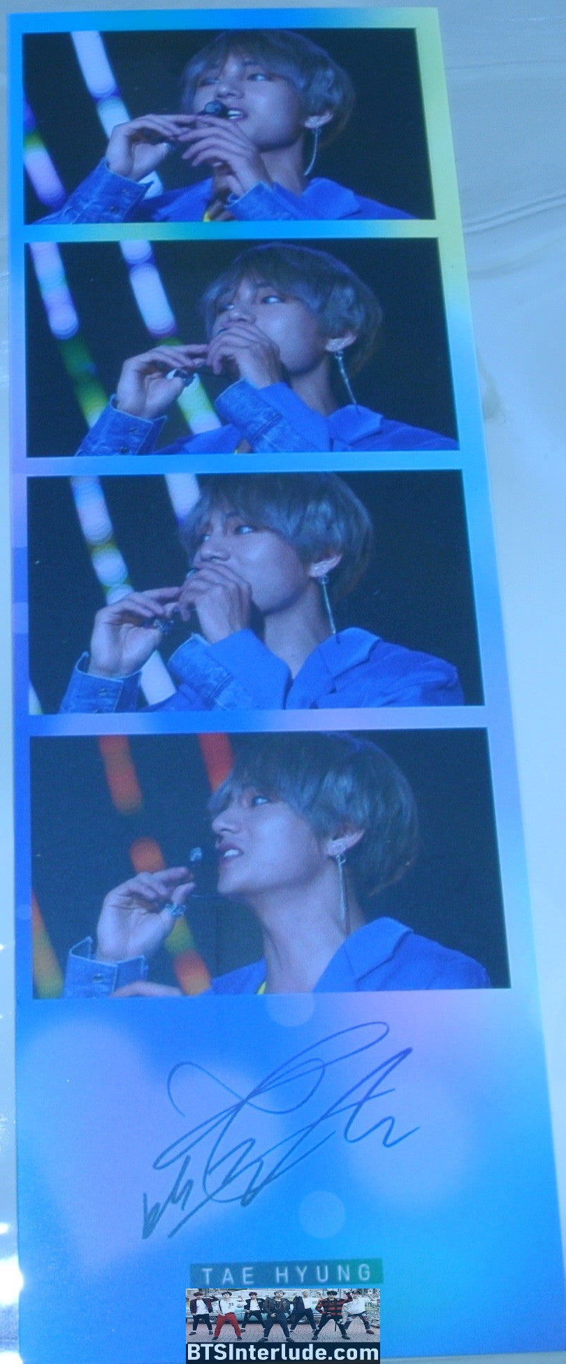 BTS BOOKMARK V KIM TAEHYUNG 4 FRAMES FILM STRIP 2016 PHOTO MINI SLOGAN BANNER LIMITED EDITION