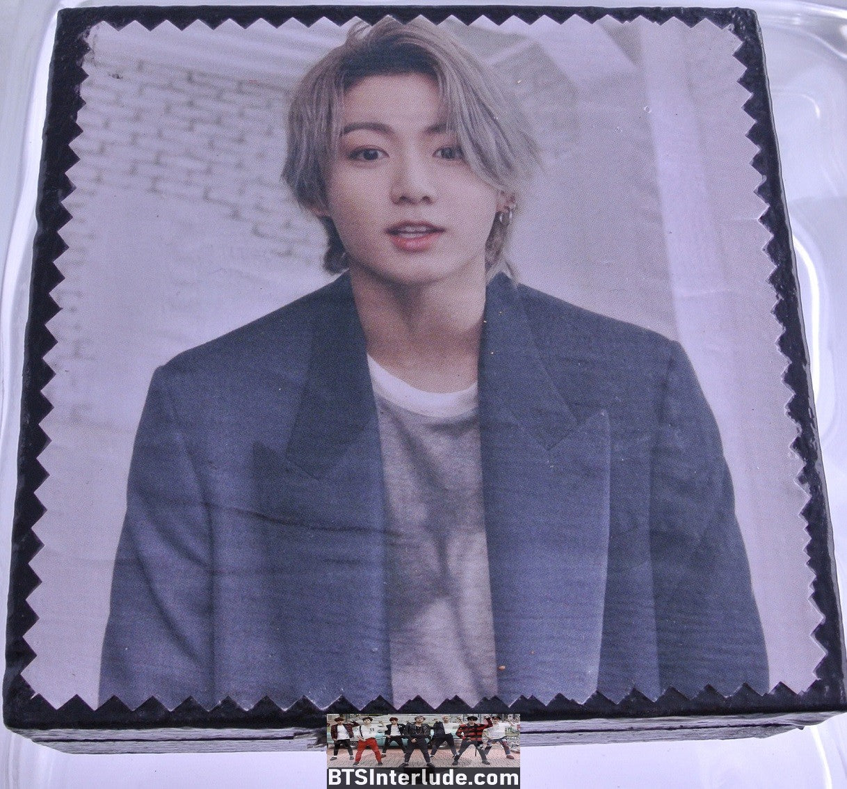 BTS BOX LARGE SQUARE JEON JUNGKOOK ROLLING STONE TOP JEWELRY TRINKET TREASURES SILVER CLASP