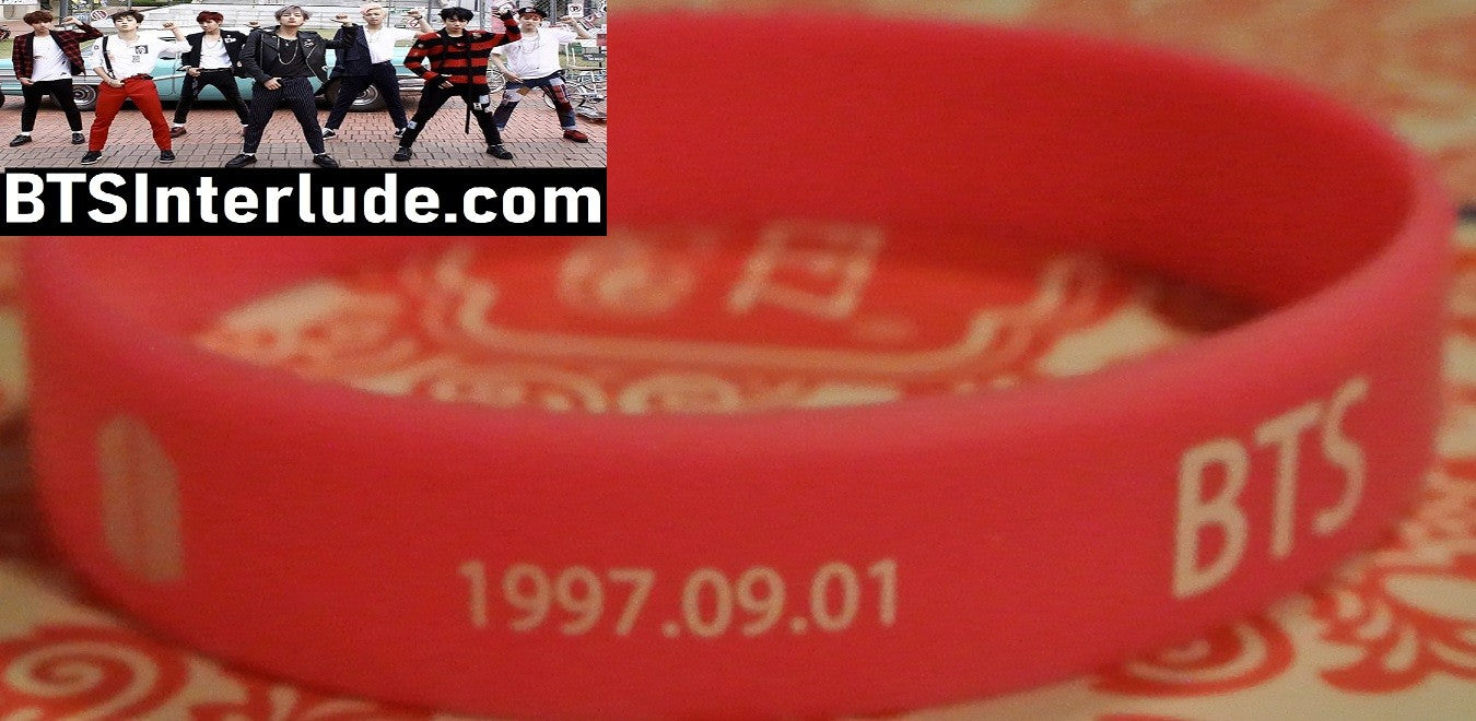 BTS BRACELET JEON JUNGKOOK 전정국 PINK SILICONE NAME IN WHITE BIRTHDAY BTS DOORS