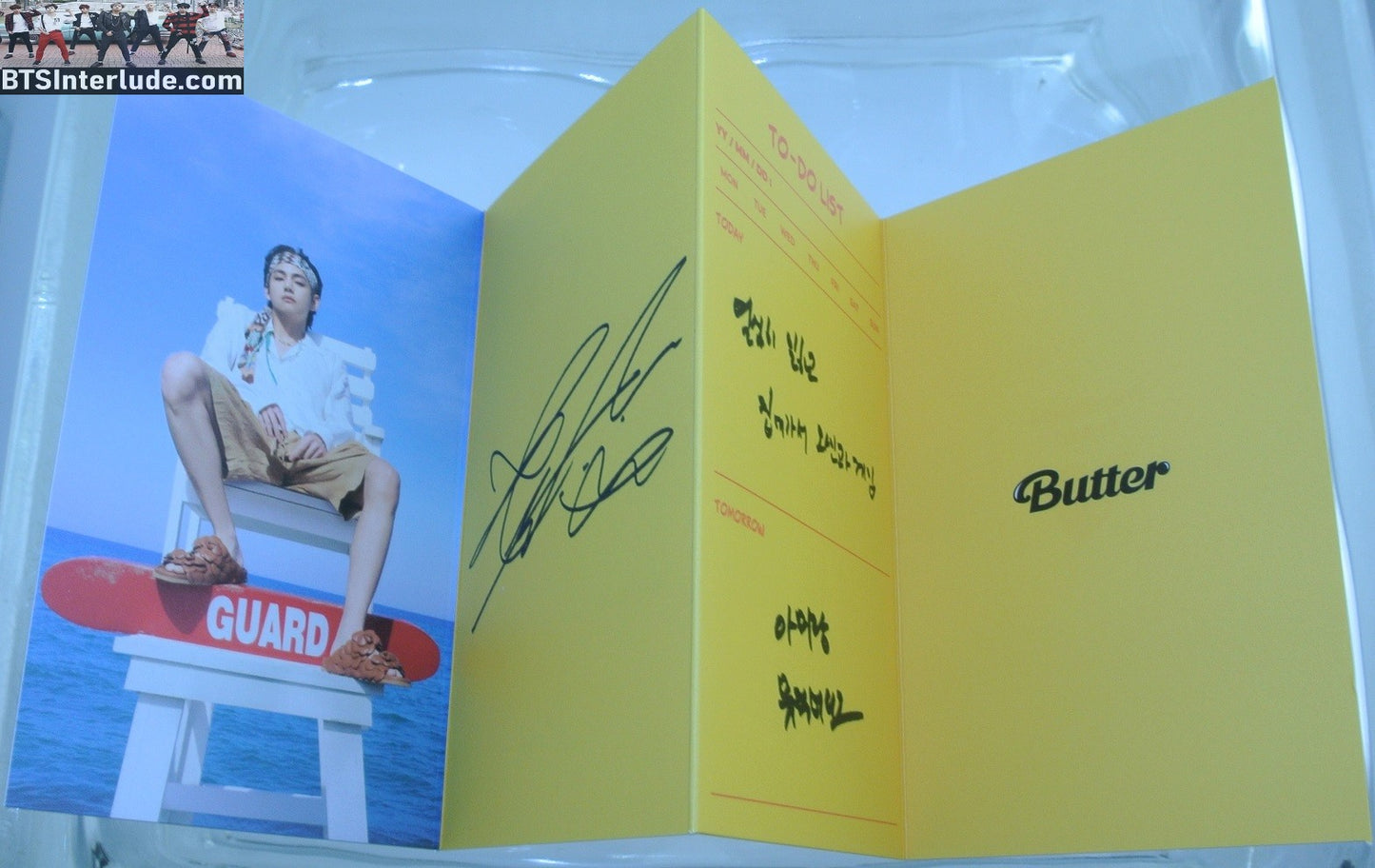 BTS MESSAGE TRIFOLD BUTTER V KIM TAEHYUNG 김태형 PHOTOS BEACH CARD FOLDING FOLDED NEW OFFICIAL MERCHANDISE