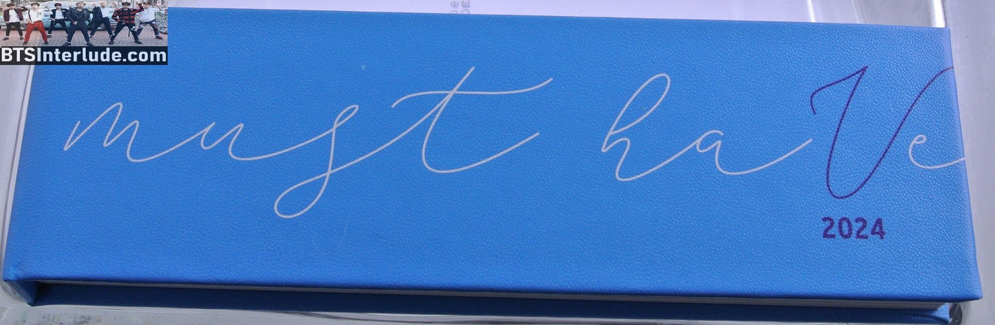 BTS CALENDAR V KIM TAEHYUNG 김태형 VICON DICON 16 BLUE PLANNER VER B NOTES 2024 NEW OFFICIAL MERCHANDISE