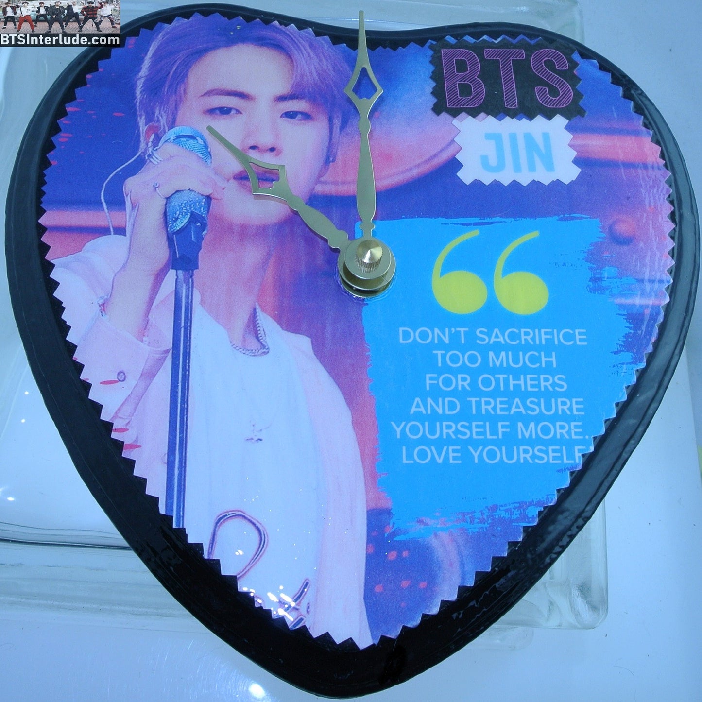 BTS CLOCK HEART WOOD JIN KIM SEOKJIN 김석진 SOWOOZOO MUSTER & QUOTE GOLD HANDS