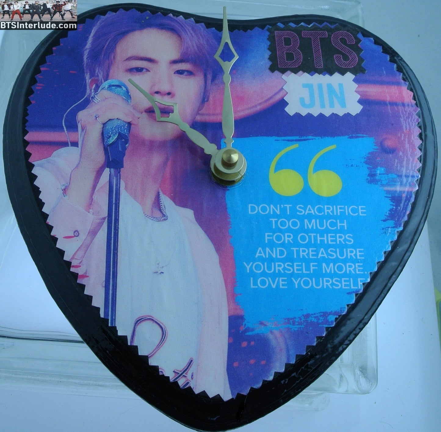 BTS CLOCK HEART WOOD JIN KIM SEOKJIN 김석진 SOWOOZOO MUSTER & QUOTE GOLD HANDS
