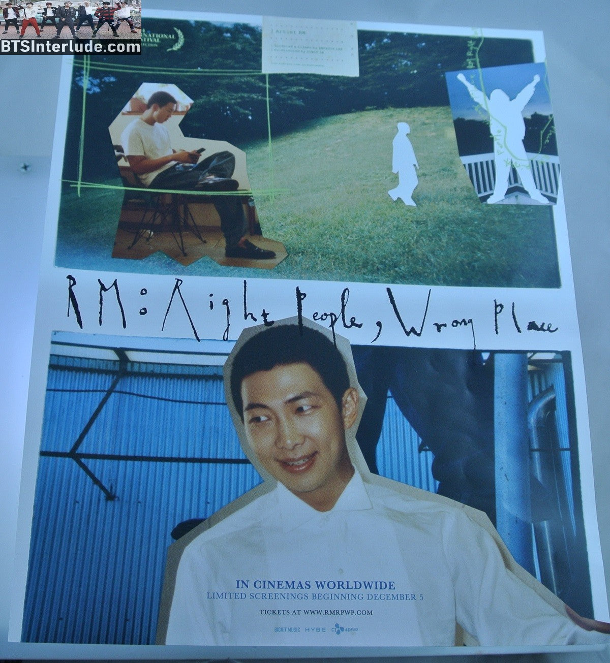 BTS POSTER MINI RM KIM NAMJOON 김남준 DOCUMENTARY 1 SHEET RIGHT PEOPLE WRONG PLACE LIMITED EDITION OFFICIAL MERCHANDISE