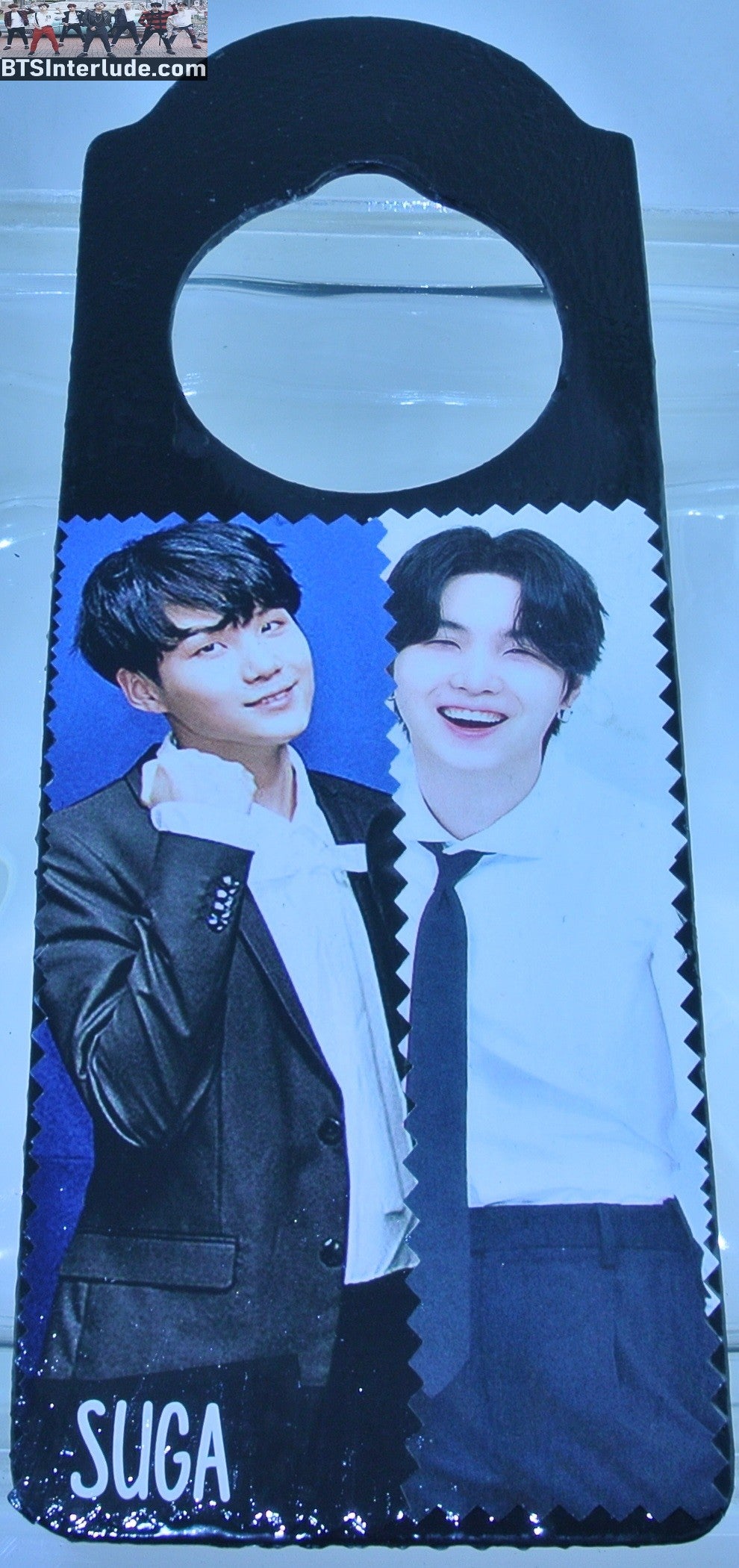 BTS DOOR HANGER SUGA MIN YOONGI 민윤기 PRIVACY BLACK 2 SIDED CAN PERSONALIZE WELCOME STAY OUT