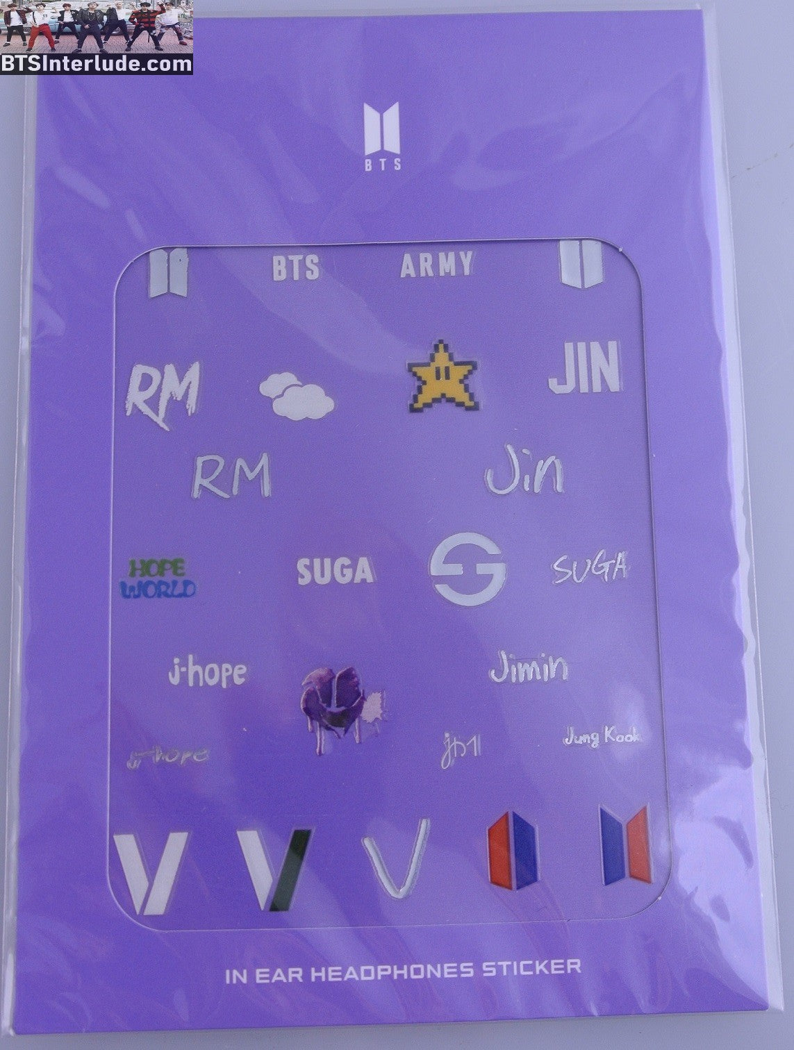BTS STICKERS SET FOR IN EAR HEADPHONES EARBUDS *SOLD OUT* NEW JUNGKOOK V JIMIN RM J-HOPE SUGA JIN OFFICIAL MERCHANDISE LIMITED EDITION