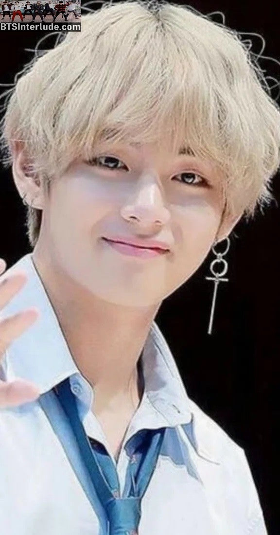 BTS EARRINGS PIERCED V KIM TAEHYUNG 김태형 RELICA SILVER TONE DNA ERA HOOP DANGLE