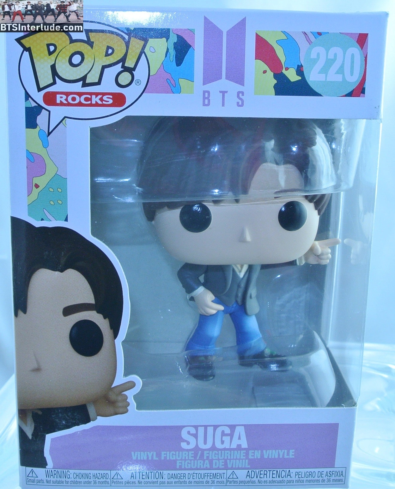 BTS FIGURE FUNKO SUGA MIN YOONGI 민윤기 POP ROCKS DYNAMITE #220 NEW IN BOX #281 OFFICIAL MERCHANDISE