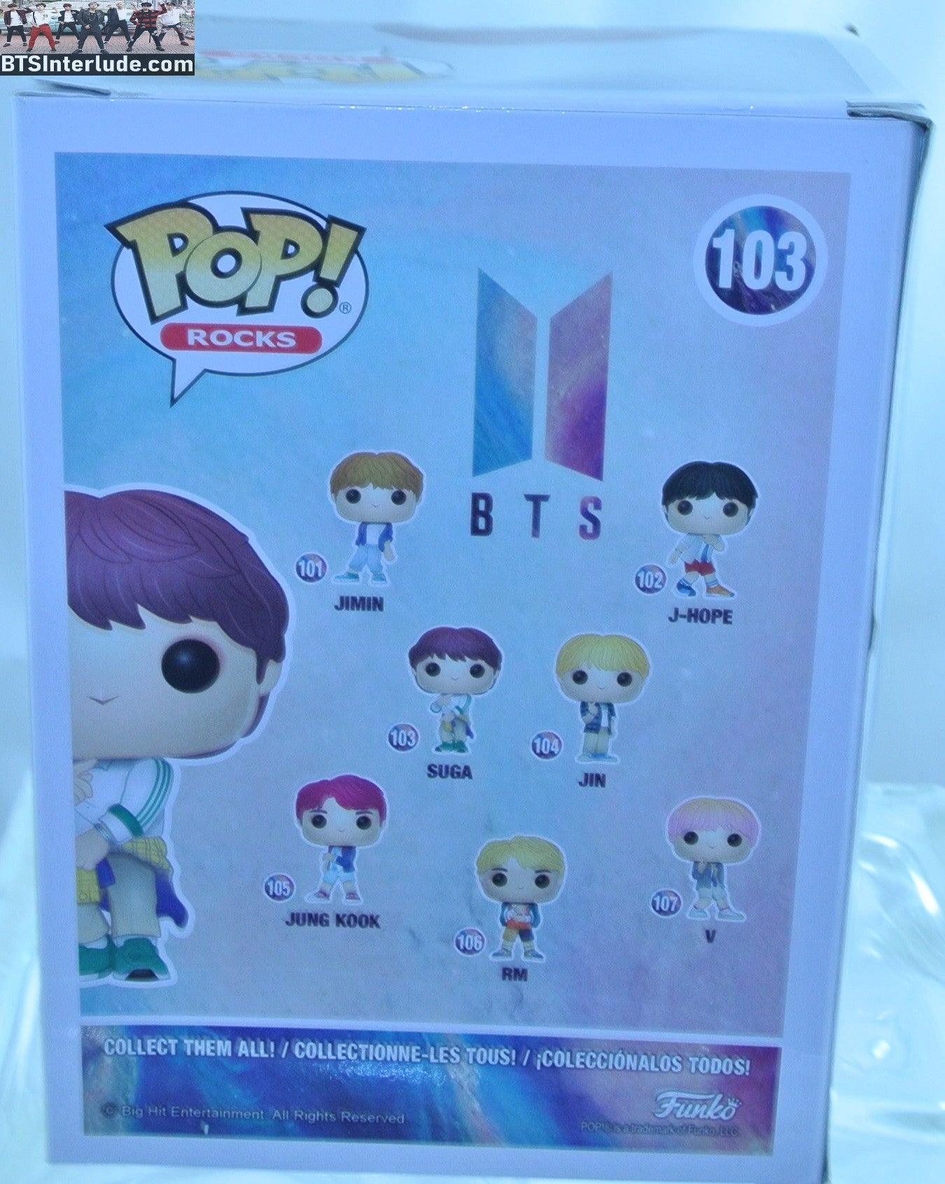 BTS FIGURE FUNKO SUGA MIN YOONGI 민윤기 POP ROCKS IDOL PERFORMANCE #103 NEW IN BOX #281 OFFICIAL MERCHANDISE