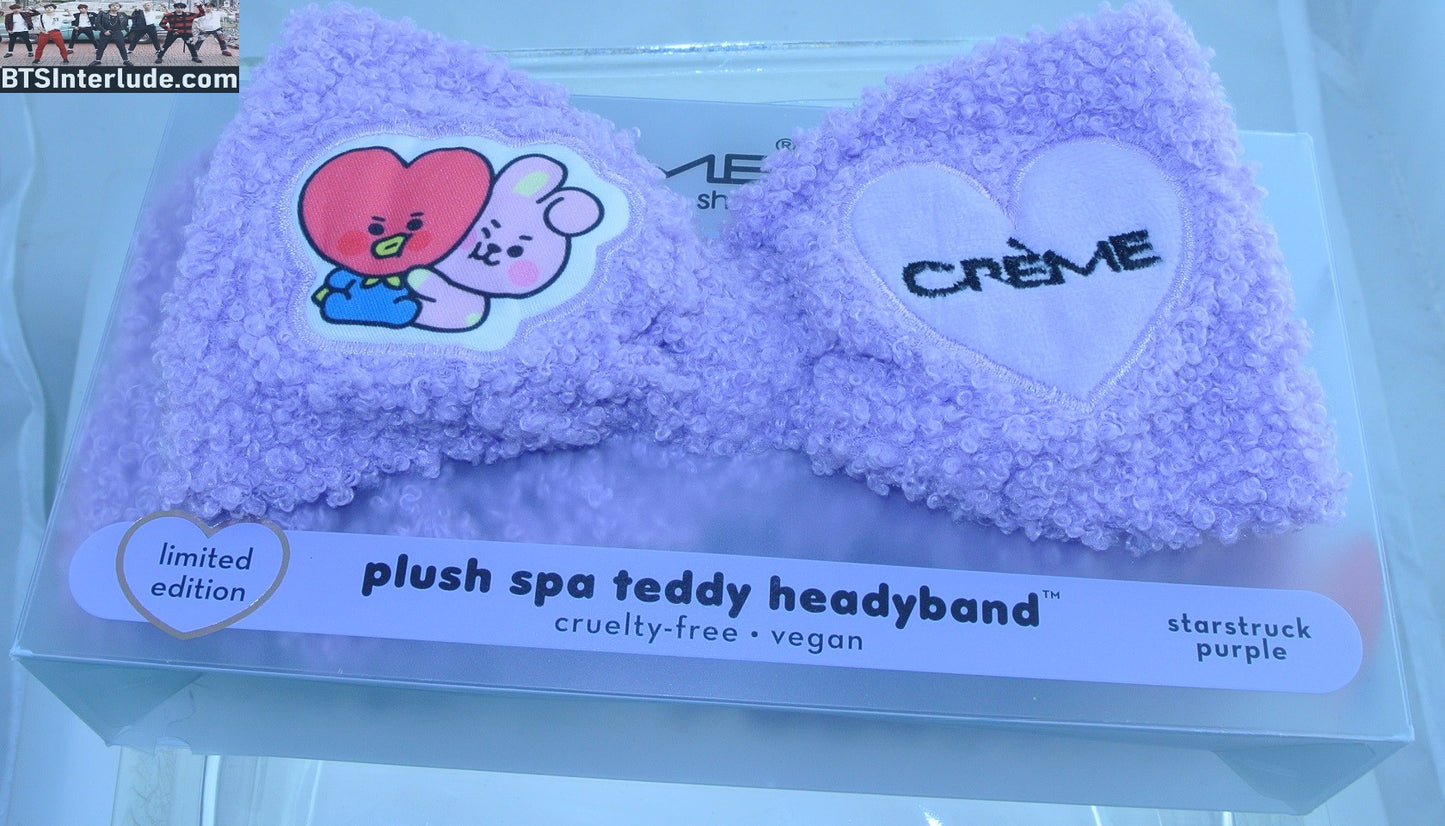 BTS HEADBAND PURPLE TEDDY BT21 CREME SHOP TATA COOKY V KIM TAEHYUNG JEON JUNGKOOK NEW