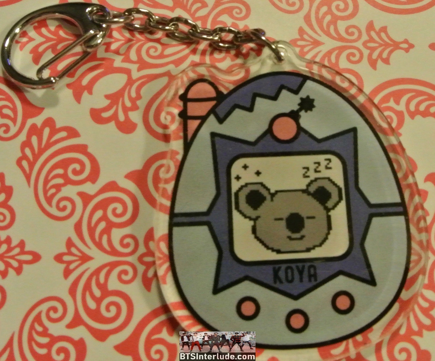 BTS KEYCHAIN ACRYLIC BT21 KOYA RM KIM NAMJOON 김남준 SLEEPING EGG KEYRING KEY CHAIN RING