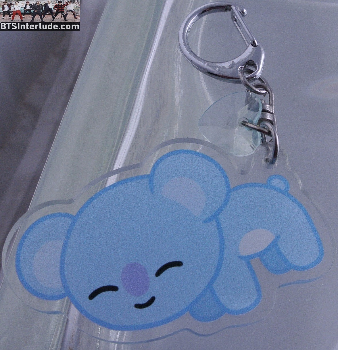 BTS KEYCHAIN ACRYLIC BT21 KOYA RM KIM NAMJOON 김남준 BLUE HEART CLASP CLIP KEYRING KEY CHAIN RING