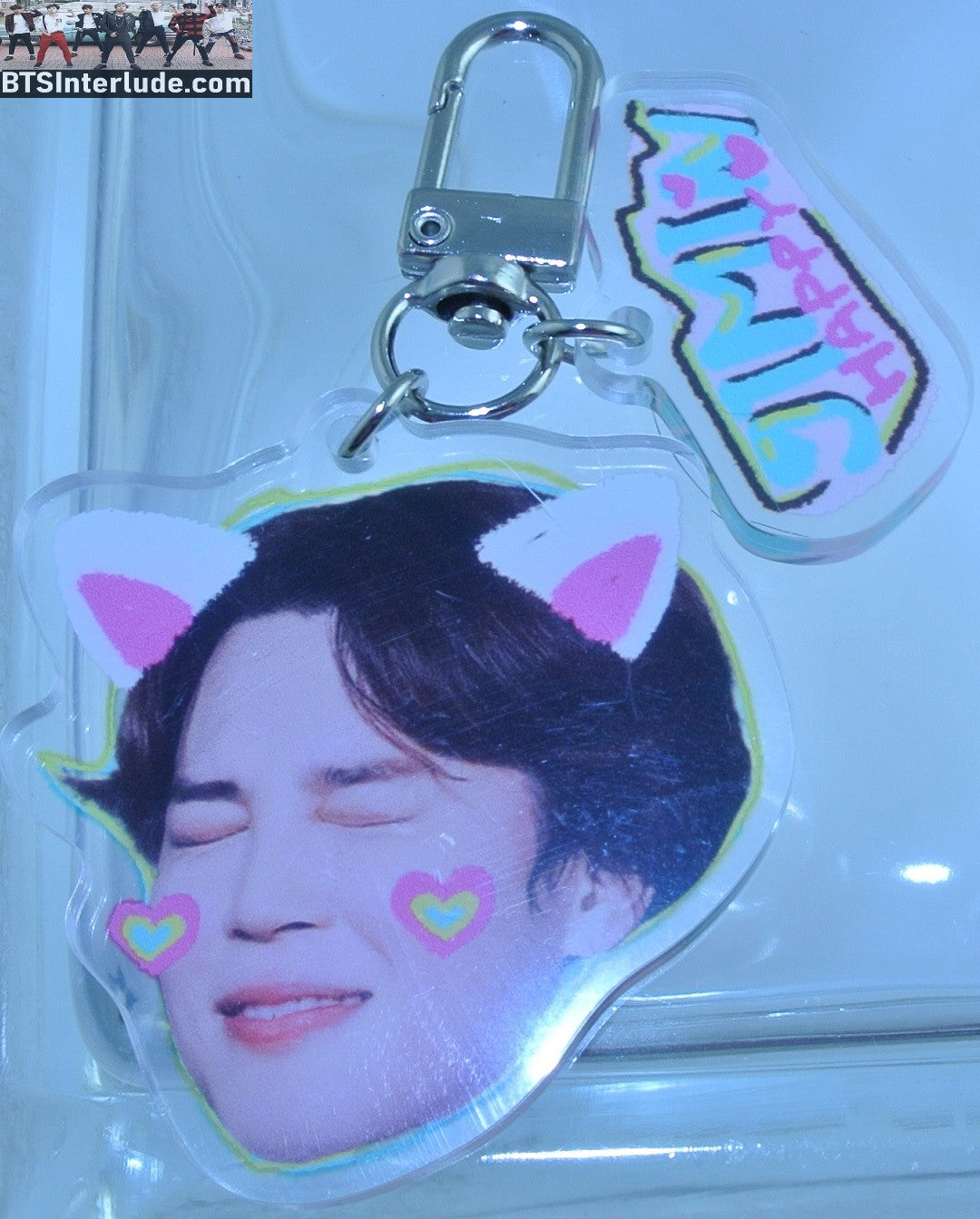 BTS KEYCHAIN ACRYLIC PARK JIMIIN 박지민 2 CHARMS HEART CHEEKS EARS FANSIGN CLIP CLASP KEYRING KEY CHAIN RING