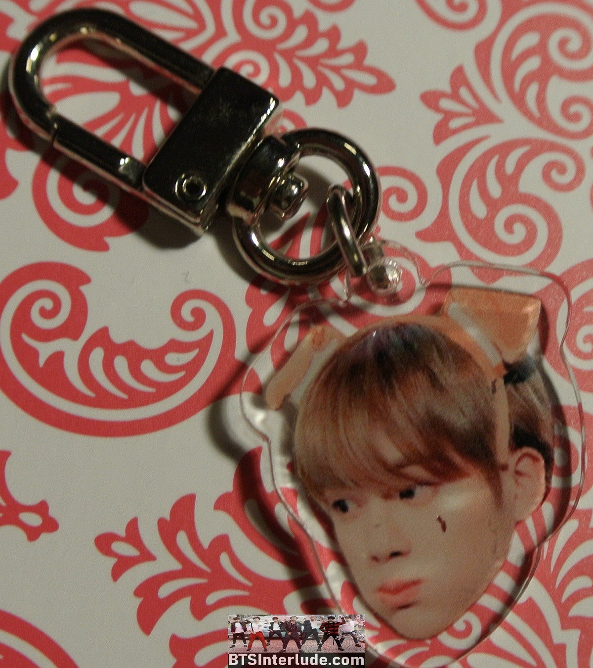 BTS KEYCHAIN ACRYLIC PARK JIMIIN 박지민 PINK PIG EARS HEADBAND KEYRING KEY CHAIN RING