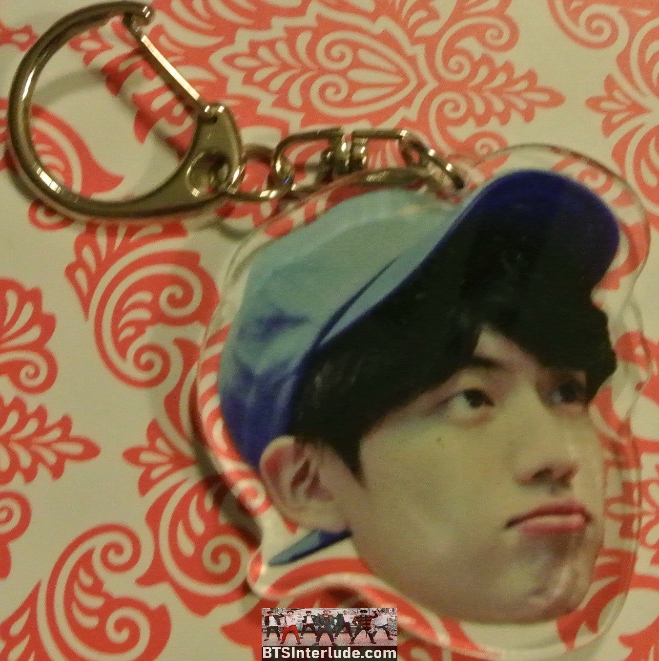 BTS KEYCHAIN ACRYLIC JEON JUNGKOOK 전정국 POUT BLUE BASEBALL CAP KEYRING KEY CHAIN RING