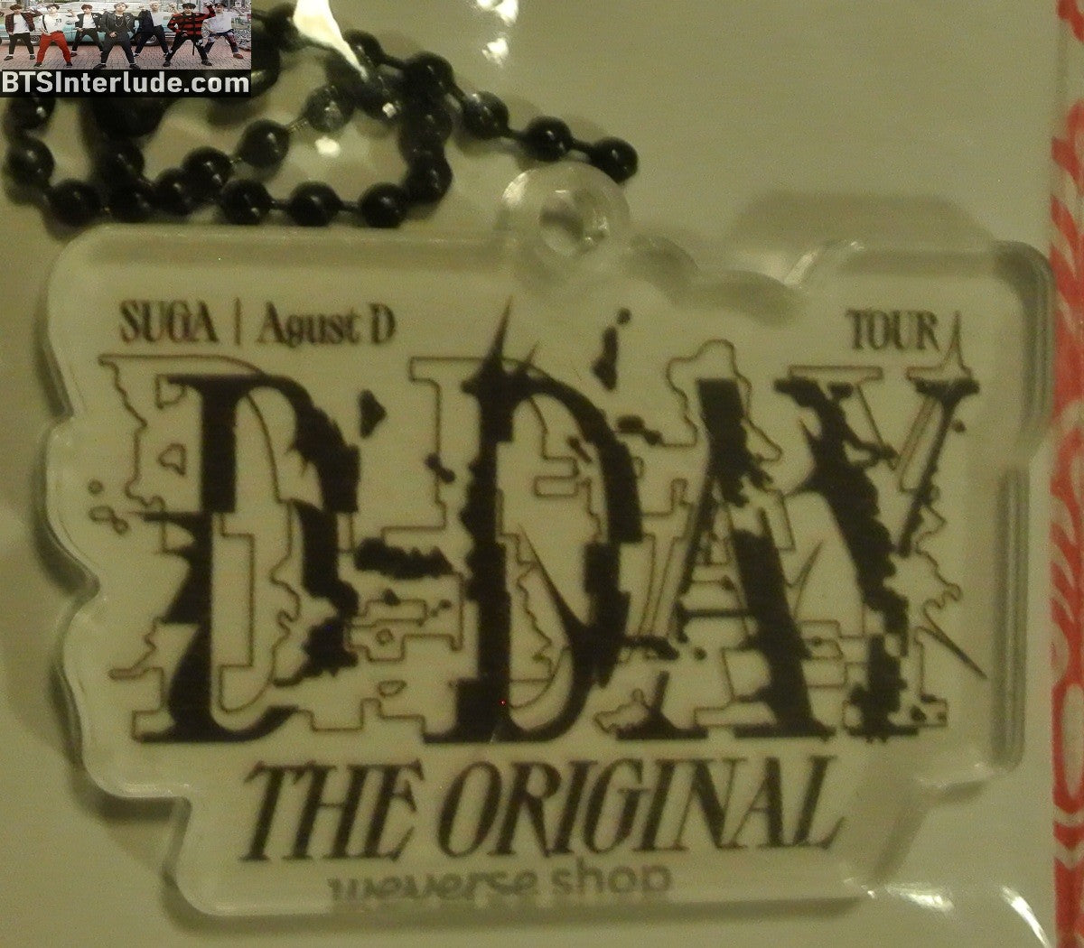 BTS KEYCHAIN OFFICIAL ACRYLIC SUGA MIN YOONGI 민윤기 D-DAY THE ORIGINAL KEYRING KEY CHAIN RING