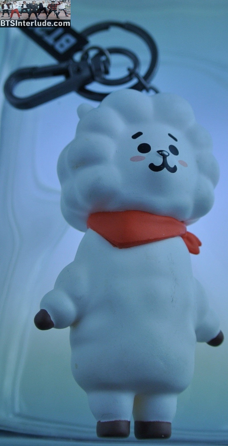 BTS KEYCHAIN BT21 RJ JIN KIM SEOKJIN 김석진 SILICONE 3D FIGURE GUNMETAL TAG CLASP CLIP KEYRING KEY RING CHAIN OFFICIAL MERCHANDISE LIMITED EDITION
