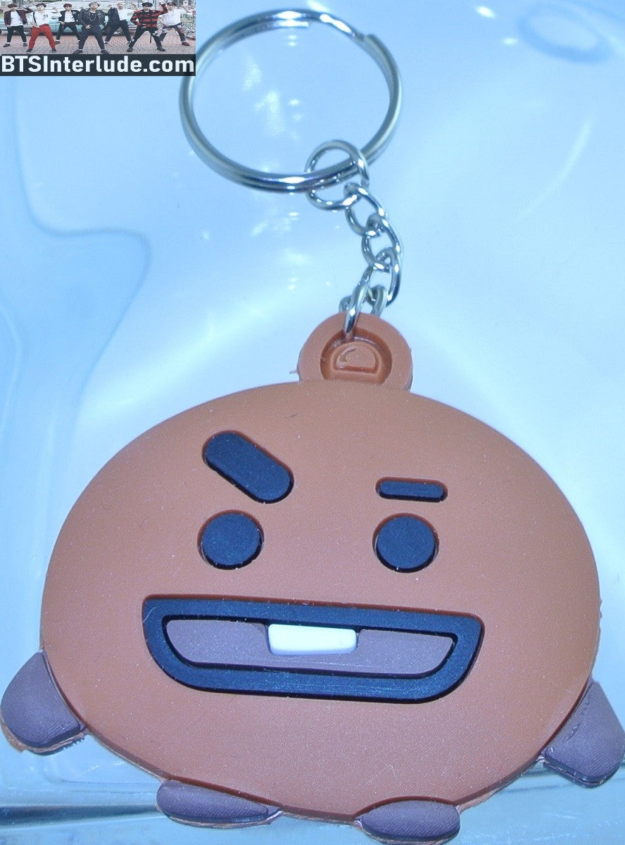 BTS KEYCHAIN BT21 SHOOKY SUGA MIN YOONGI 민윤기 SILICONE 2D FIGURE KEYRING KEY CHAIN RING LIMITED EDITION