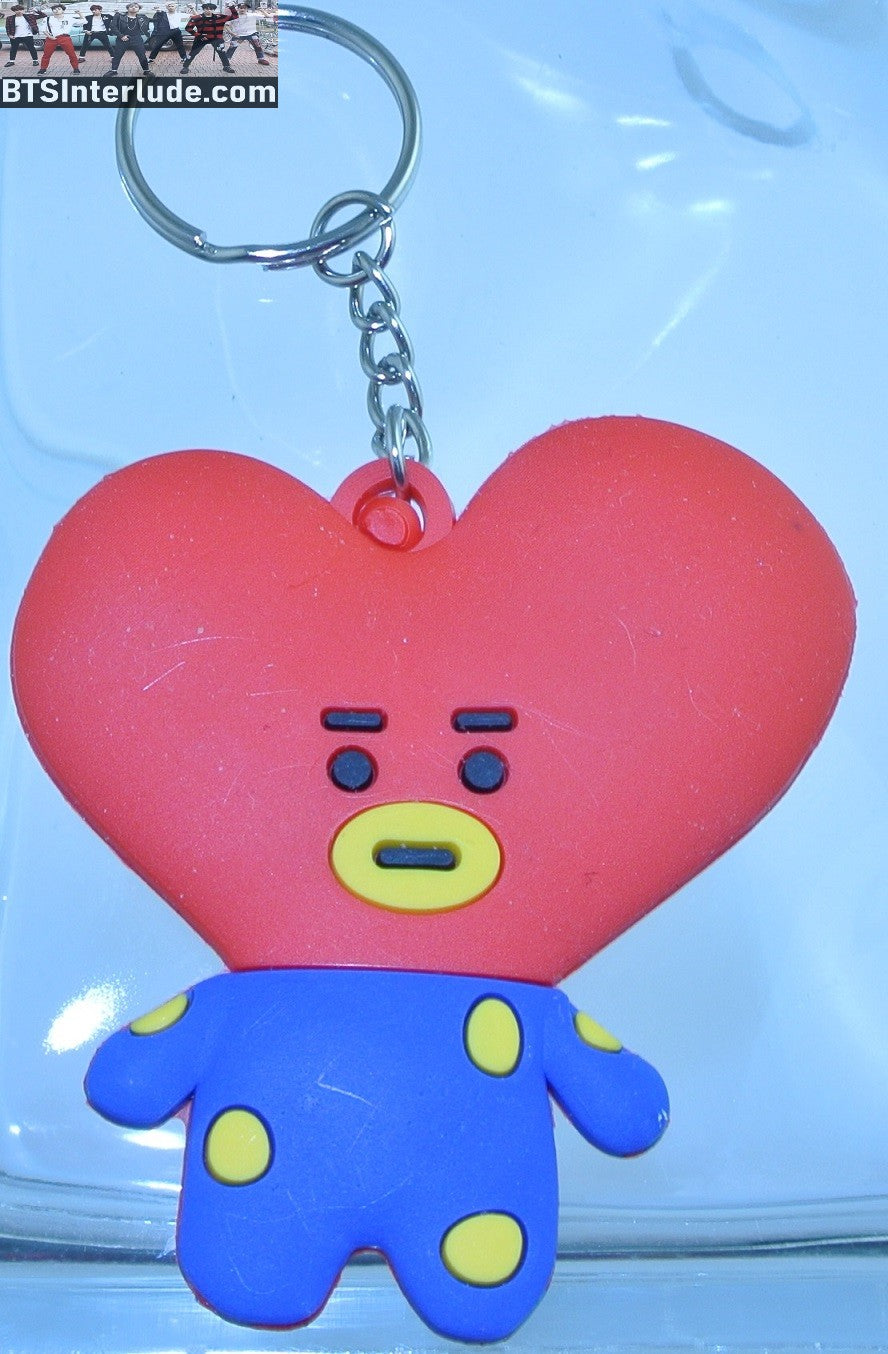 BTS KEYCHAIN BT21 TATA V KIM TAEHYUNG 김태형 SILICONE 2D FIGURE KEYRING KEY RING CHAIN LIMITED EDITION