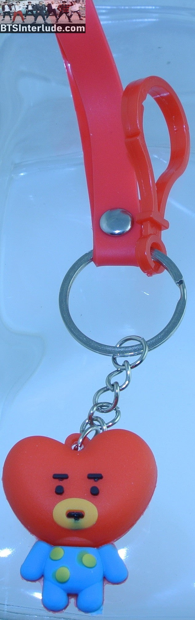 BTS KEYCHAIN BT21 TATA V KIM TAEHYUNG 김태형 SILICONE FIGURE STRAP CLASP CLIP KEYRING KEY RING CHAIN LIMITED EDITION