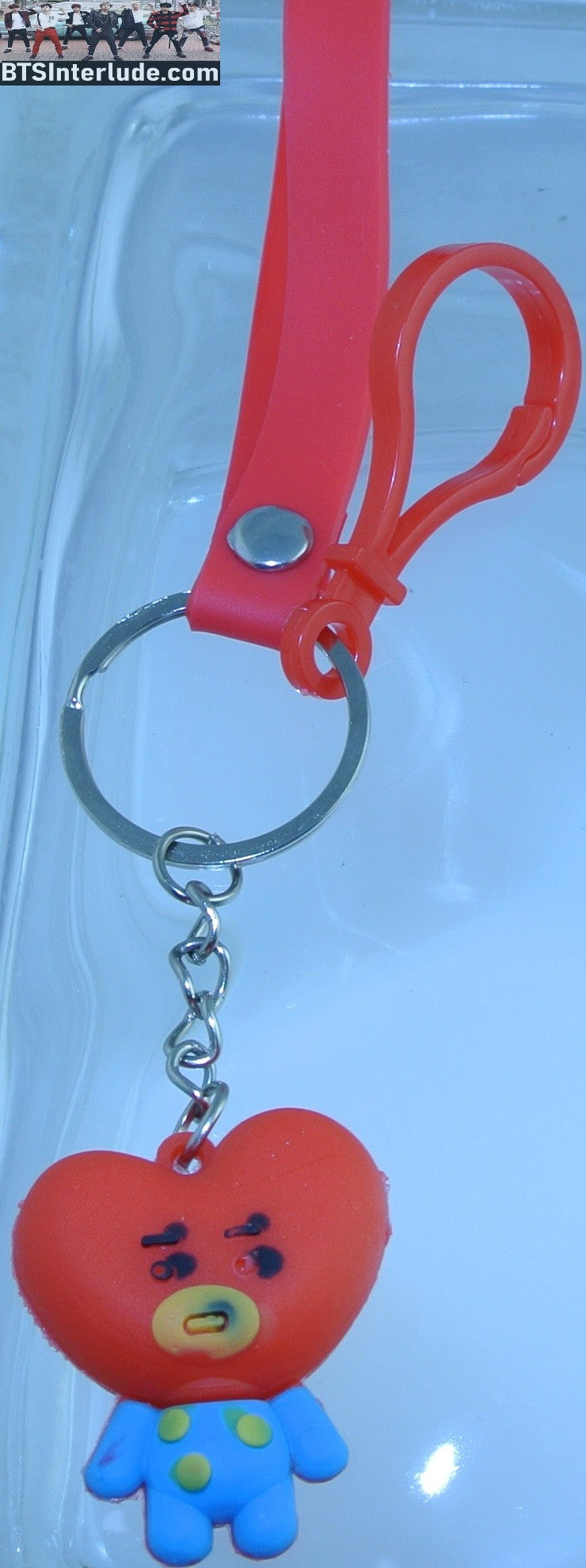 BTS KEYCHAIN BT21 TATA V KIM TAEHYUNG 김태형 SILICONE FIGURE SIDE EYE STRAP CLASP CLIP KEYRING KEY RING CHAIN LIMITED EDITION