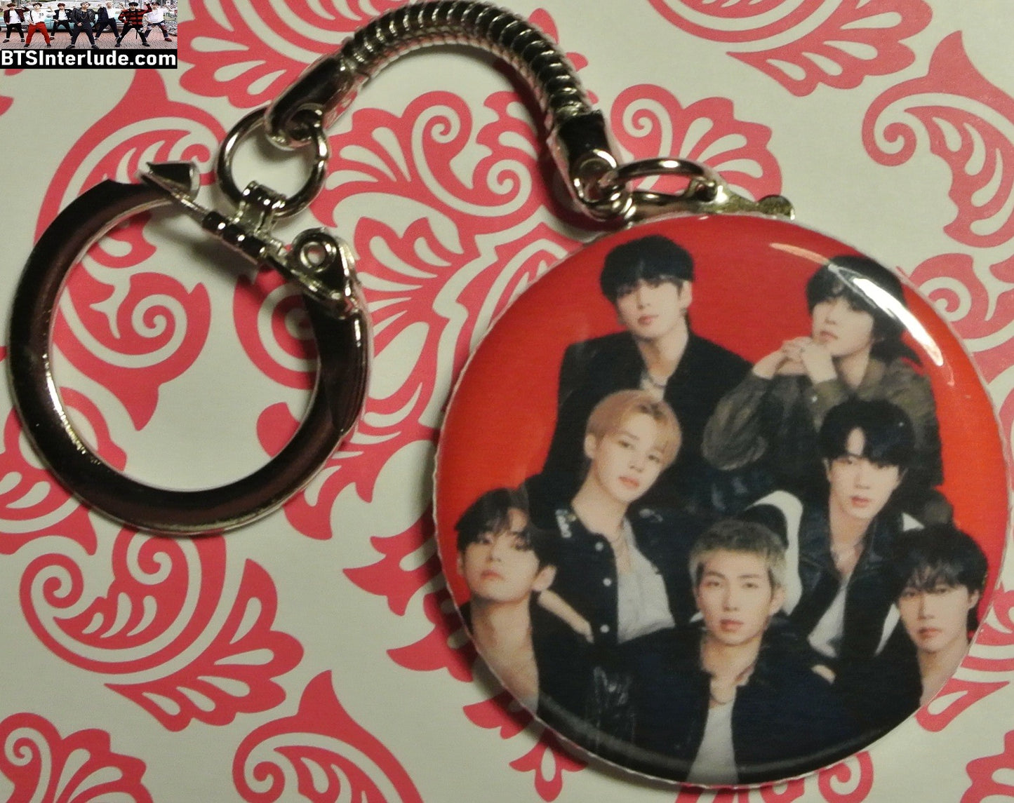 BTS KEYCHAIN BUTTON GROUP ARIRANG RED 방탄소년단 JUNGKOOK V JIMIN RM J-HOPE SUGA JIN KEYRING KEY CHAIN RING
