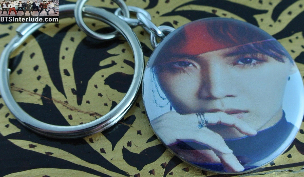 BTS KEYCHAIN BUTTON J-HOPE JUNG HOSEOK 정호석 RED GLASS KEYRING KEY RING CHAIN