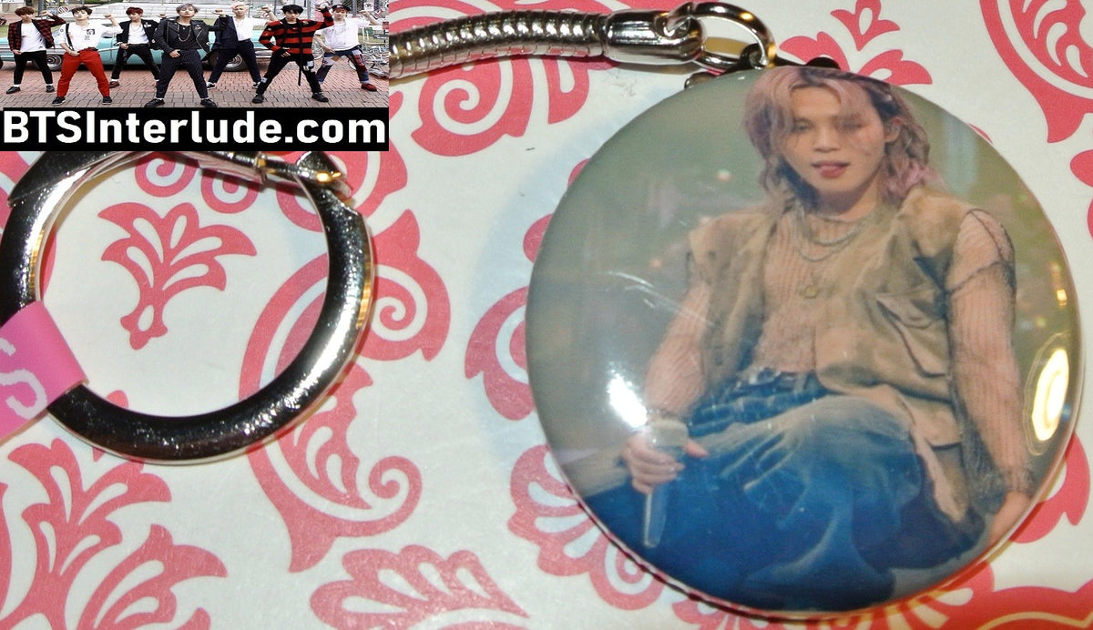BTS KEYCHAIN BUTTON PARK JIMIN 박지민 ARIRANG LA CONCERT TONGUE KEYRING KEY CHAIN RING