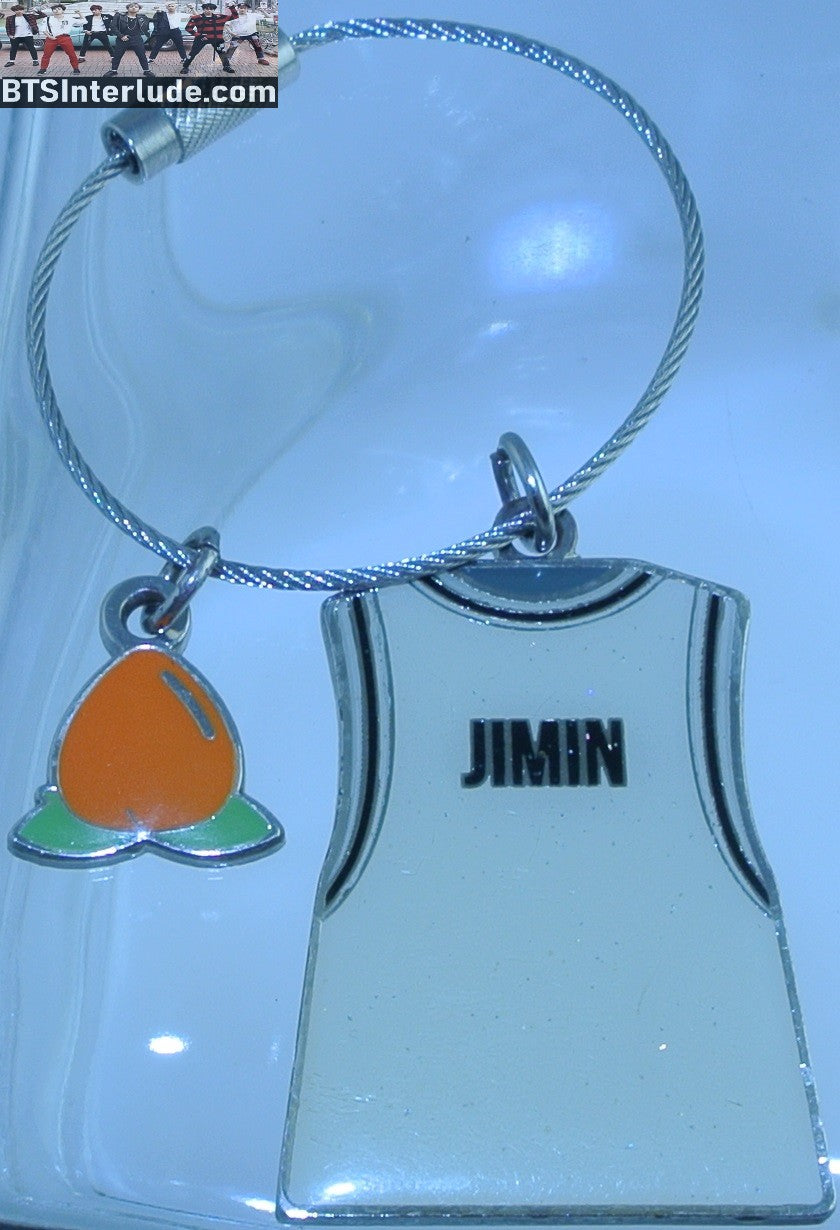 BTS KEYCHAIN PARK JIMIN 박지민 ENAMEL TANK TOP BULLETPROOF DEBUT ERA KEY CHAIN RING