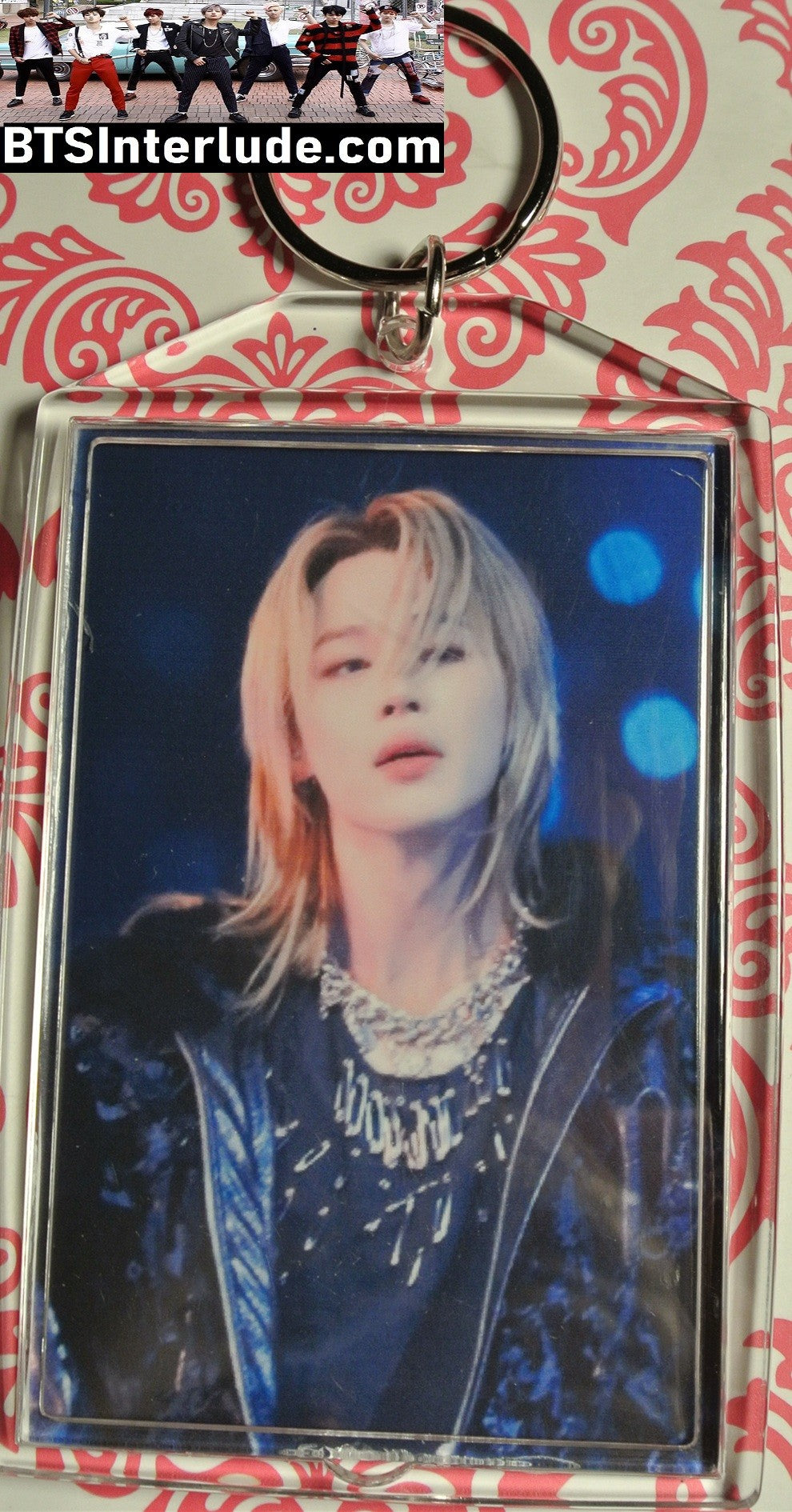 BTS KEYCHAIN PARK JIMIN 박지민 ARIRANG TAN SHIRT BLOND PRINCE LARGE SNAP KEYRING KEY CHAIN RING