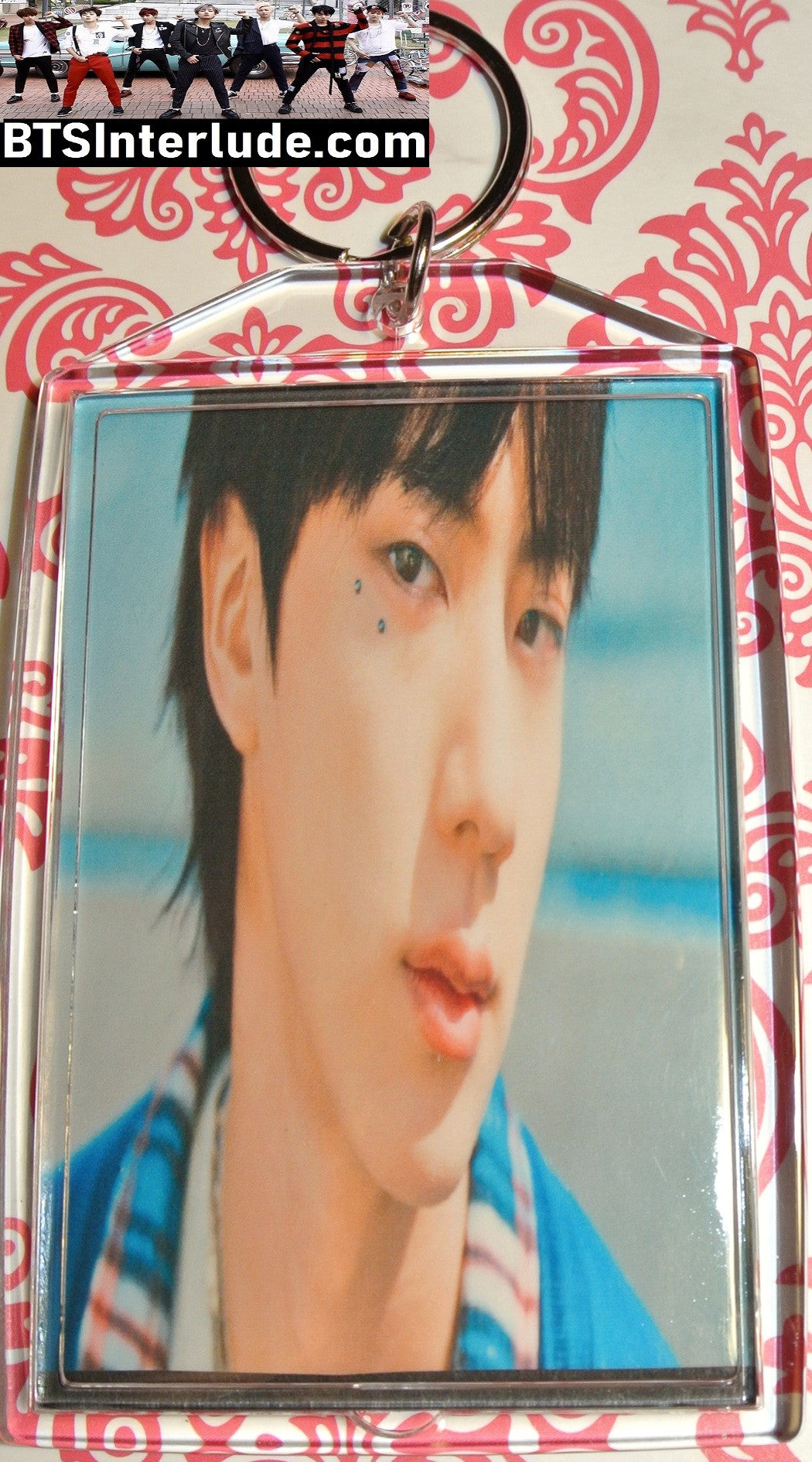BTS KEYCHAIN ACRYLIC JIN KIM SEOKJIN 김석진 TANGO I'LL BE THERE LARGE SNAP KEYRING KEY CHAIN RING LIMITED EDITION