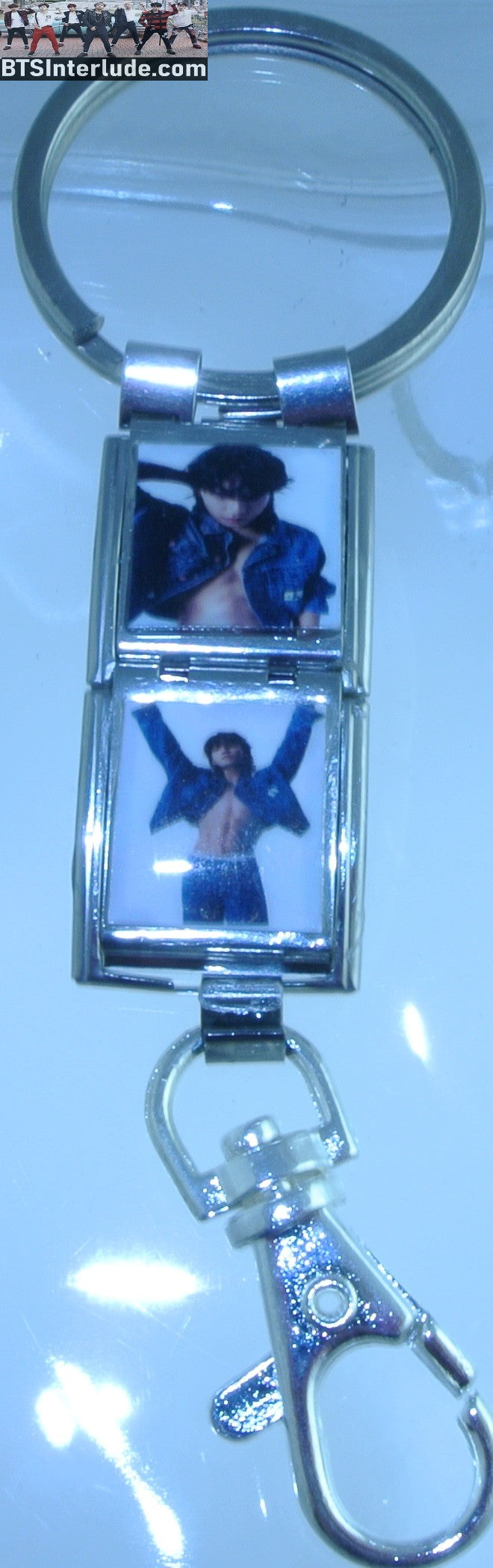 BTS KEYCHAIN MEGA LINK 2 JEON JUNGKOOK 전정국 CK CALVIN KLEIN DENIM SHIRTLESS CHARM KEY CHAIN RING