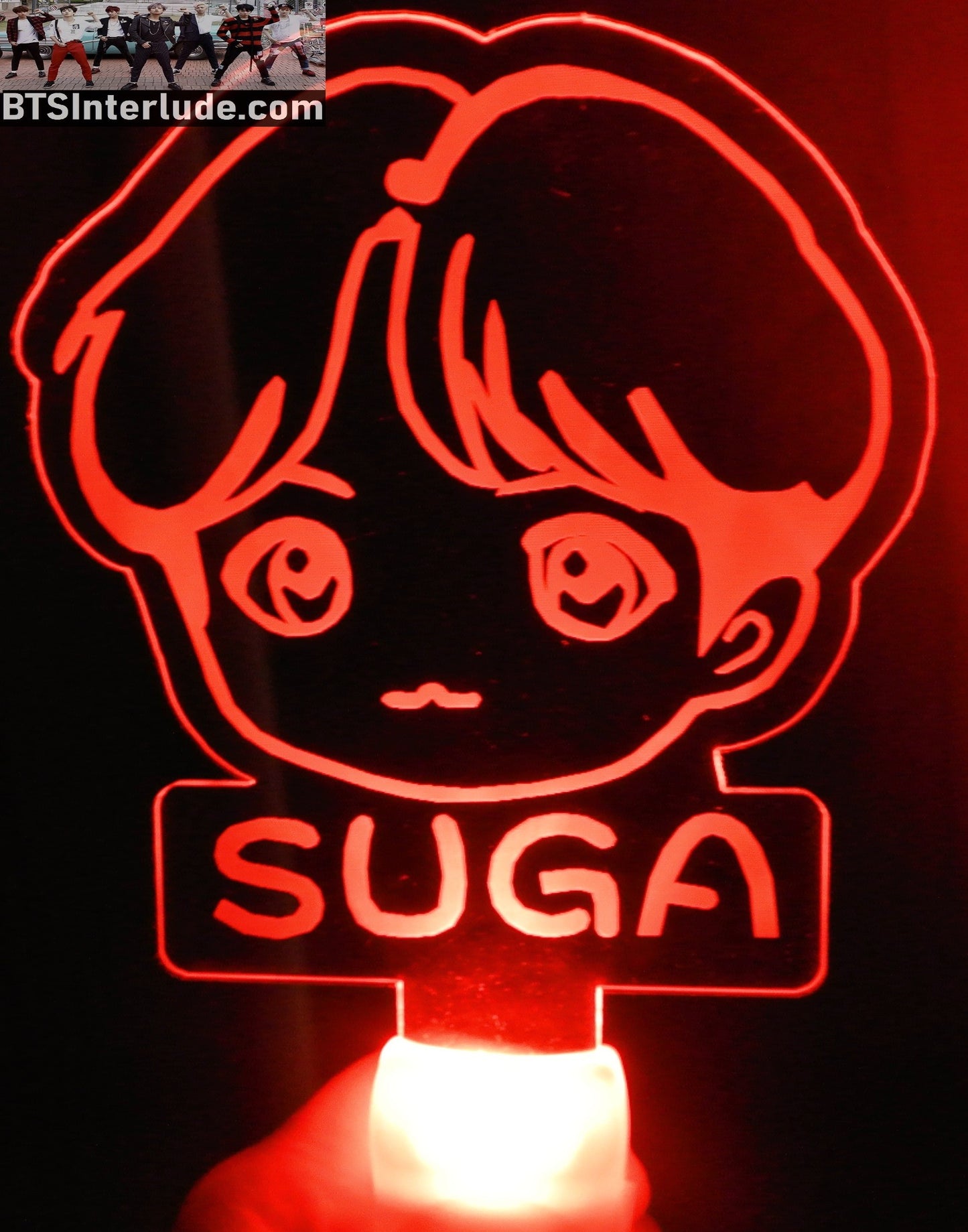 BTS SLOGAN LIGHT UP SUGA MIN YOONGI 민윤기 8 COLOR SIGN FANSITE BANNER LIMITED EDITION
