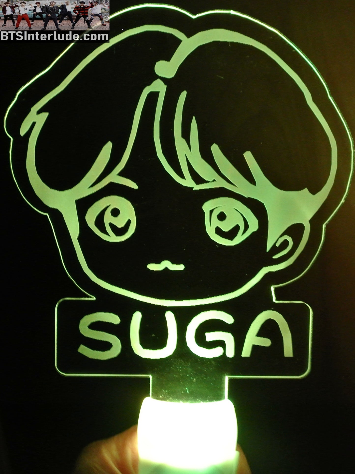 BTS SLOGAN LIGHT UP SUGA MIN YOONGI 민윤기 8 COLOR SIGN FANSITE BANNER LIMITED EDITION
