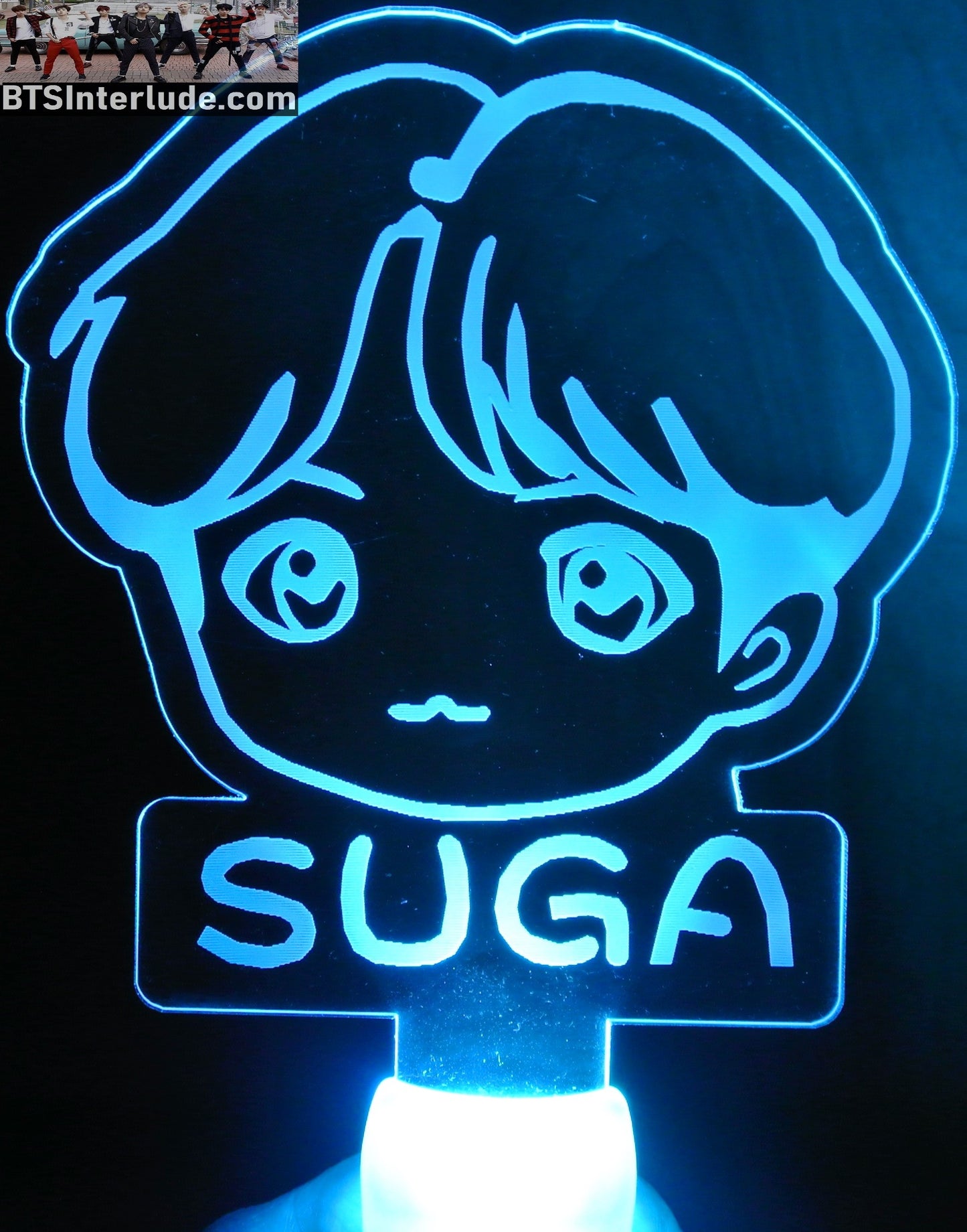 BTS SLOGAN LIGHT UP SUGA MIN YOONGI 민윤기 8 COLOR SIGN FANSITE BANNER LIMITED EDITION