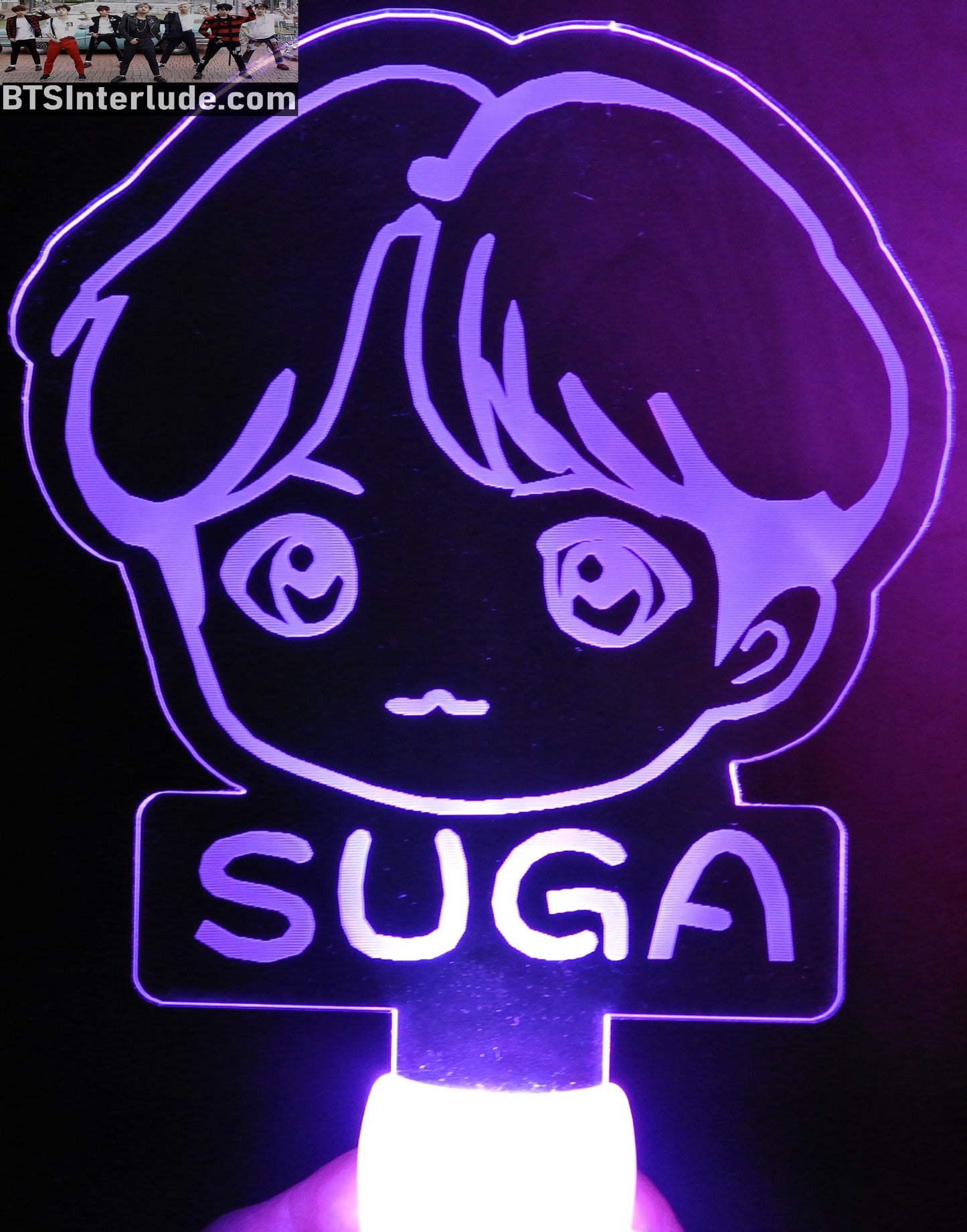 BTS SLOGAN LIGHT UP SUGA MIN YOONGI 민윤기 8 COLOR SIGN FANSITE BANNER LIMITED EDITION