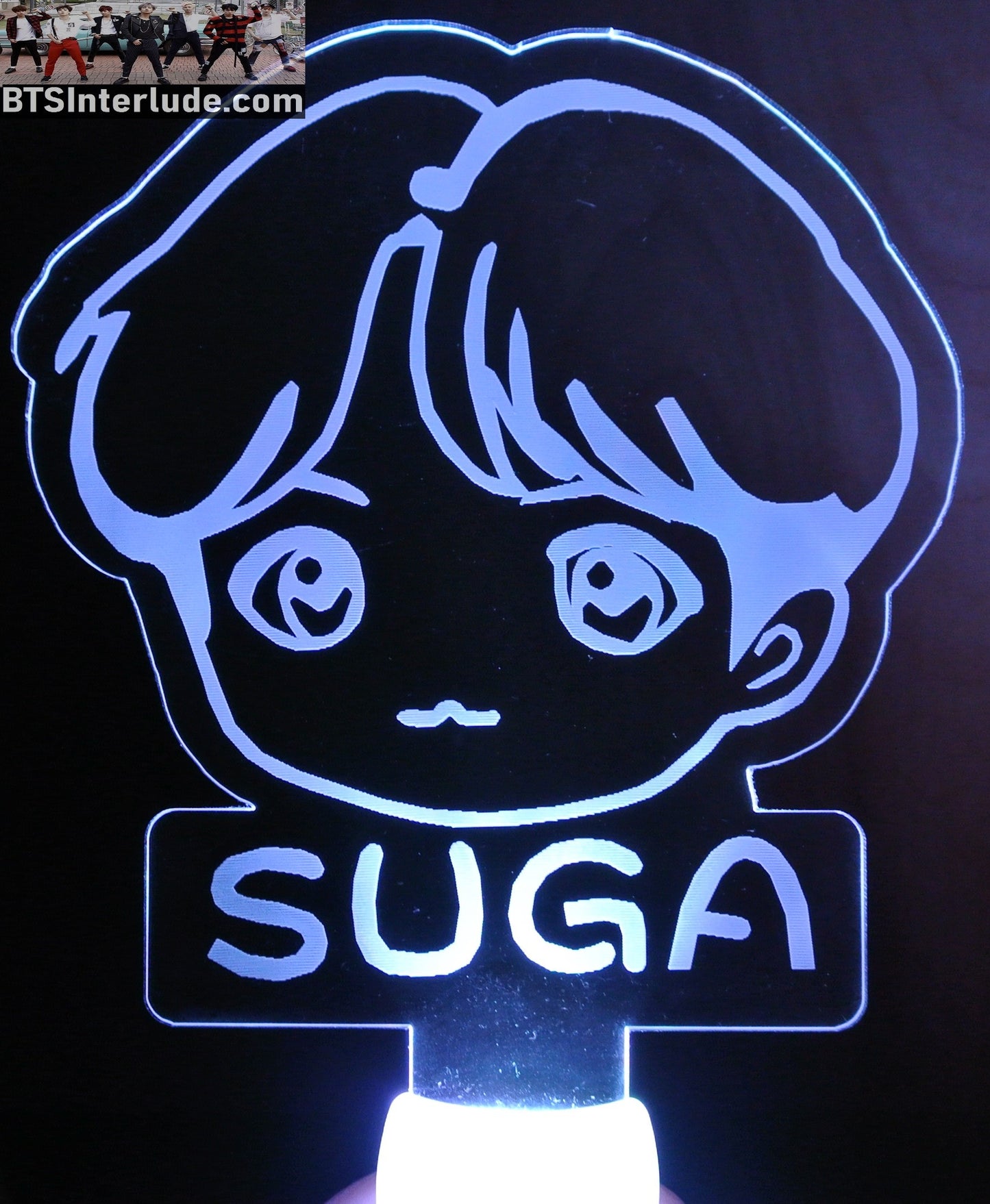 BTS SLOGAN LIGHT UP SUGA MIN YOONGI 민윤기 8 COLOR SIGN FANSITE BANNER LIMITED EDITION