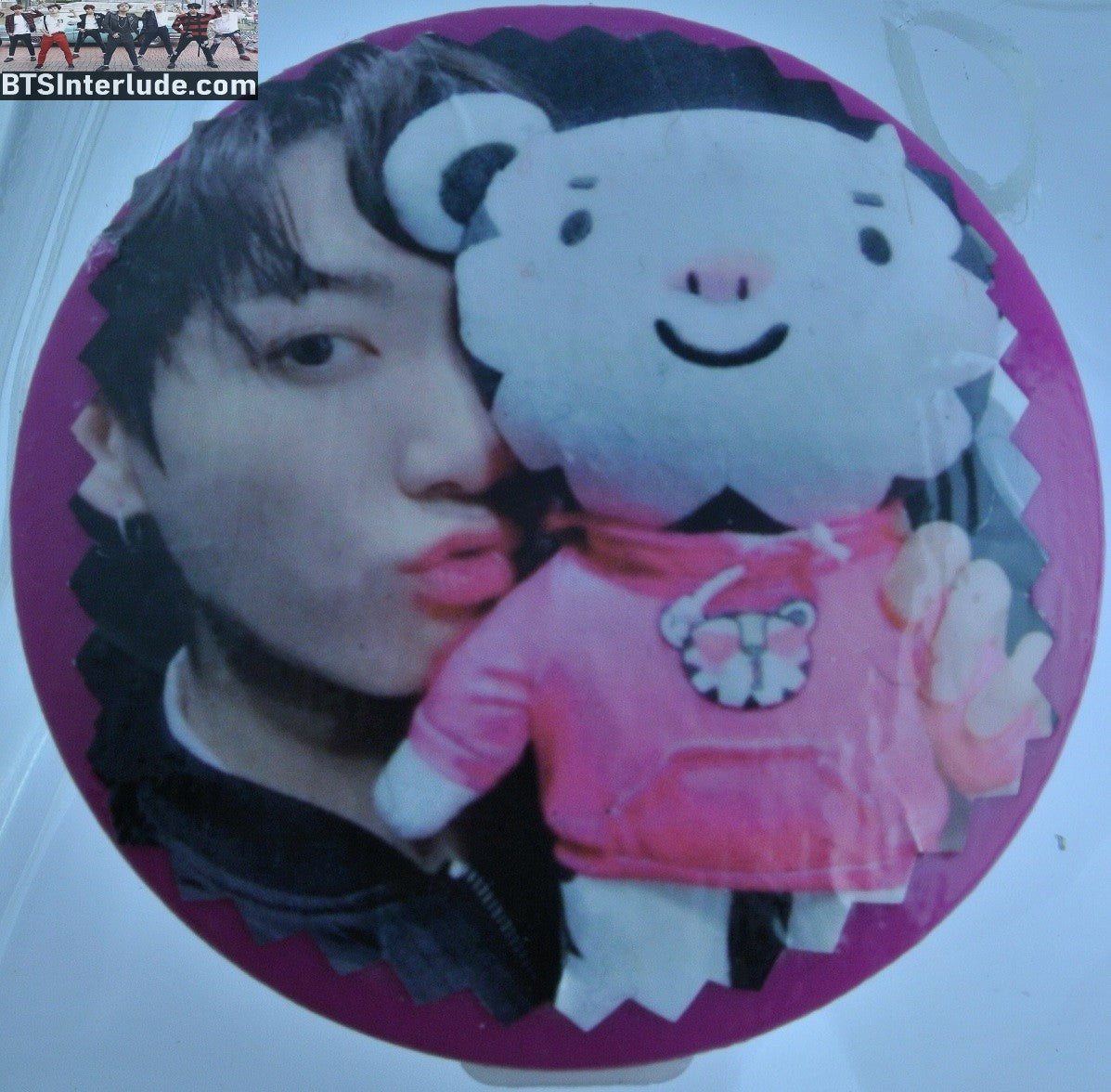 BTS MIRROR JEON JUNGKOOK 전정국 PINK COMPACT 2 SIDED LIGHT UP WITH STUFFIE