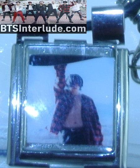 BTS NECKLACE MEGA CHARM LINK V KIM TAEHYUNG 김태형 BAZAAR SHOOT SKATEBOARD BLACK CORD ADJUSTABLE