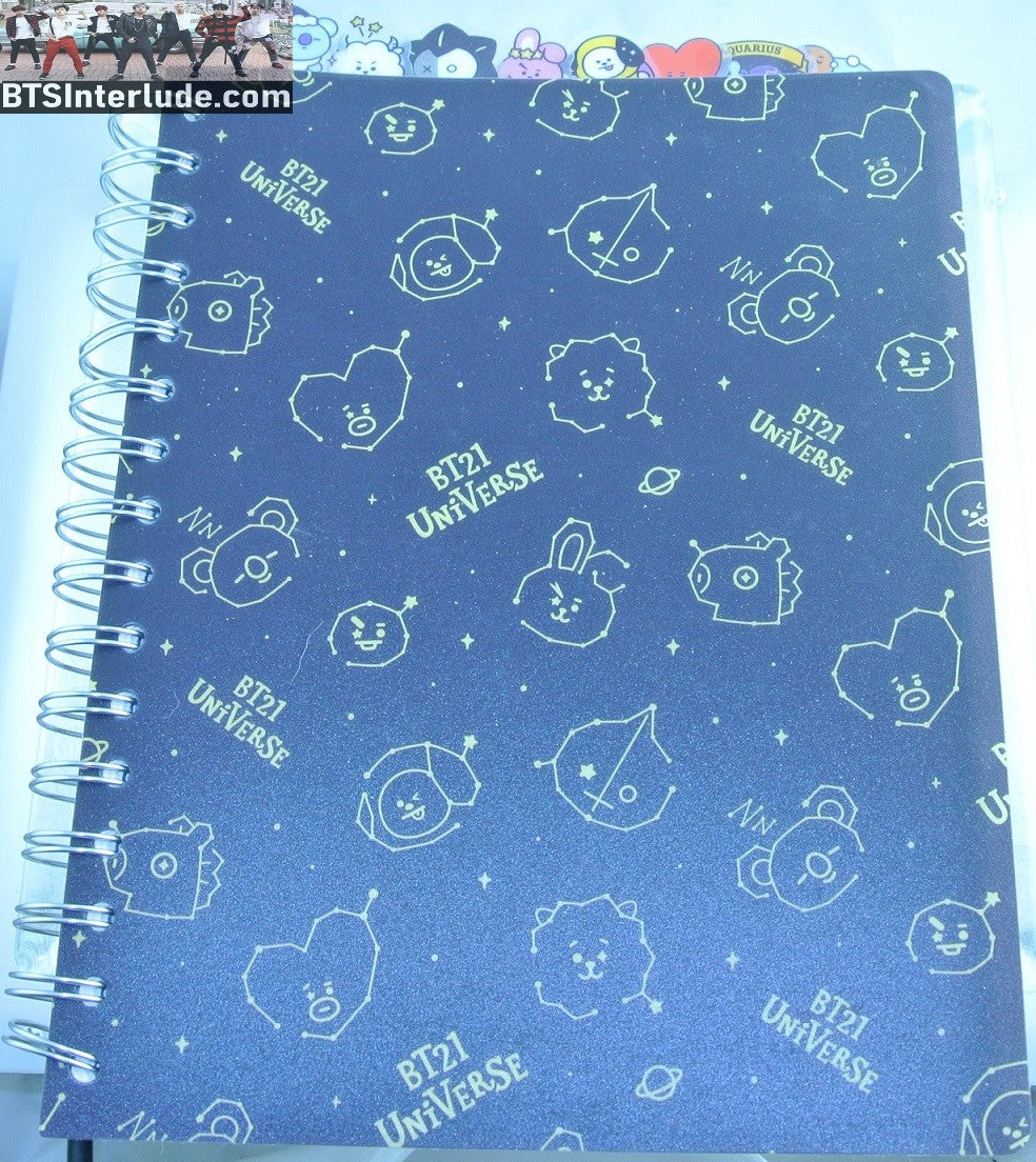 BTS NOTEBOOK BT21 UNIVERSE BLACK 144 LINED PAGES TOTAL SEPARATORS JOURNAL COOKY TATA CHIMMY KOYA MANG SHOOKY RJ