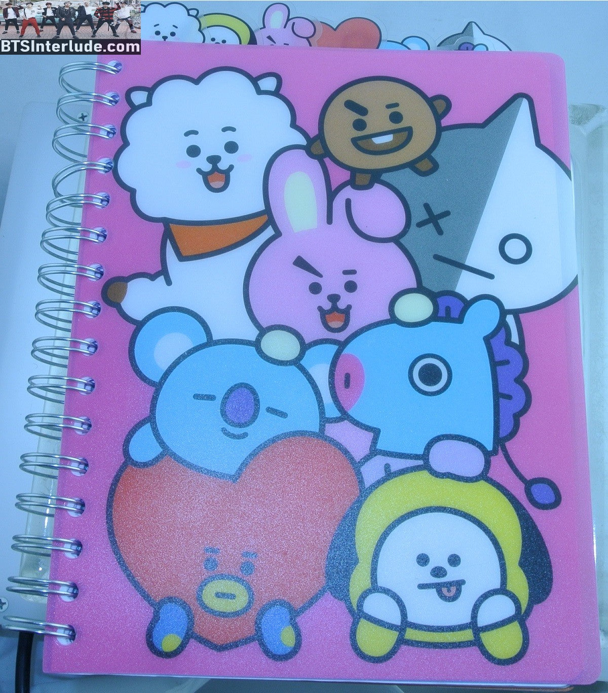 BTS NOTEBOOK BT21 PINK 144 LINED PAGES TOTAL SEPARATORS JOURNAL COOKY TATA CHIMMY KOYA MANG SHOOKY RJ