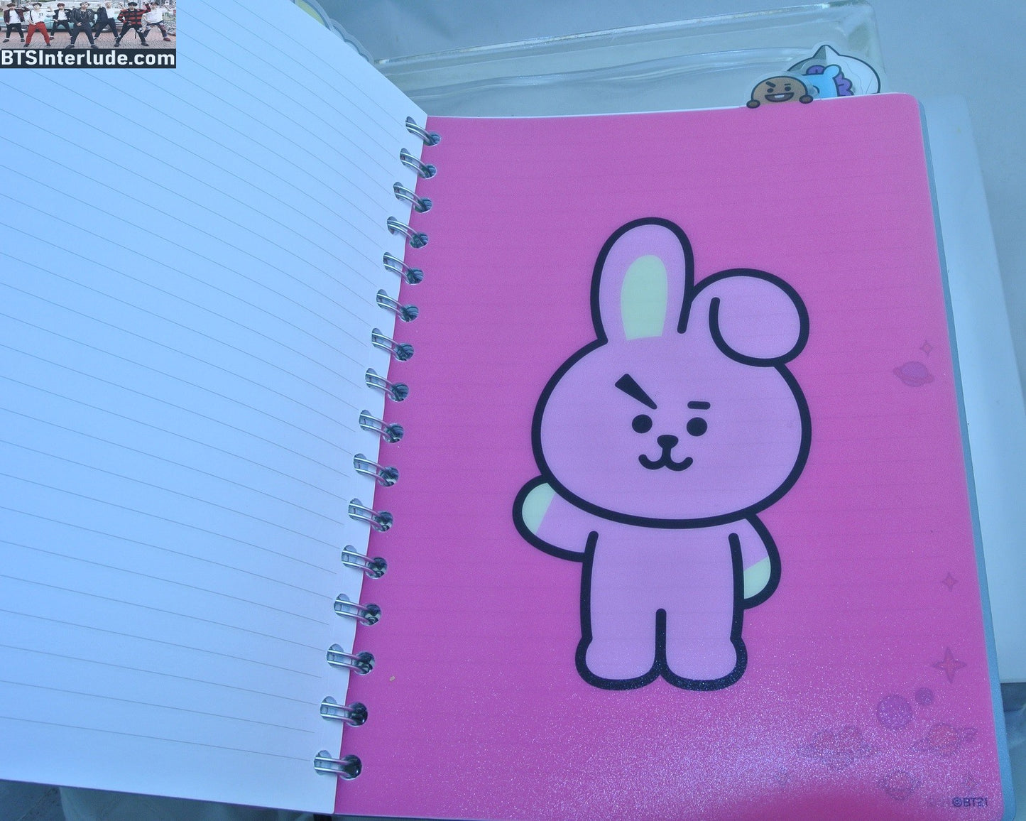 BTS NOTEBOOK BT21 PINK 144 LINED PAGES TOTAL SEPARATORS JOURNAL COOKY TATA CHIMMY KOYA MANG SHOOKY RJ